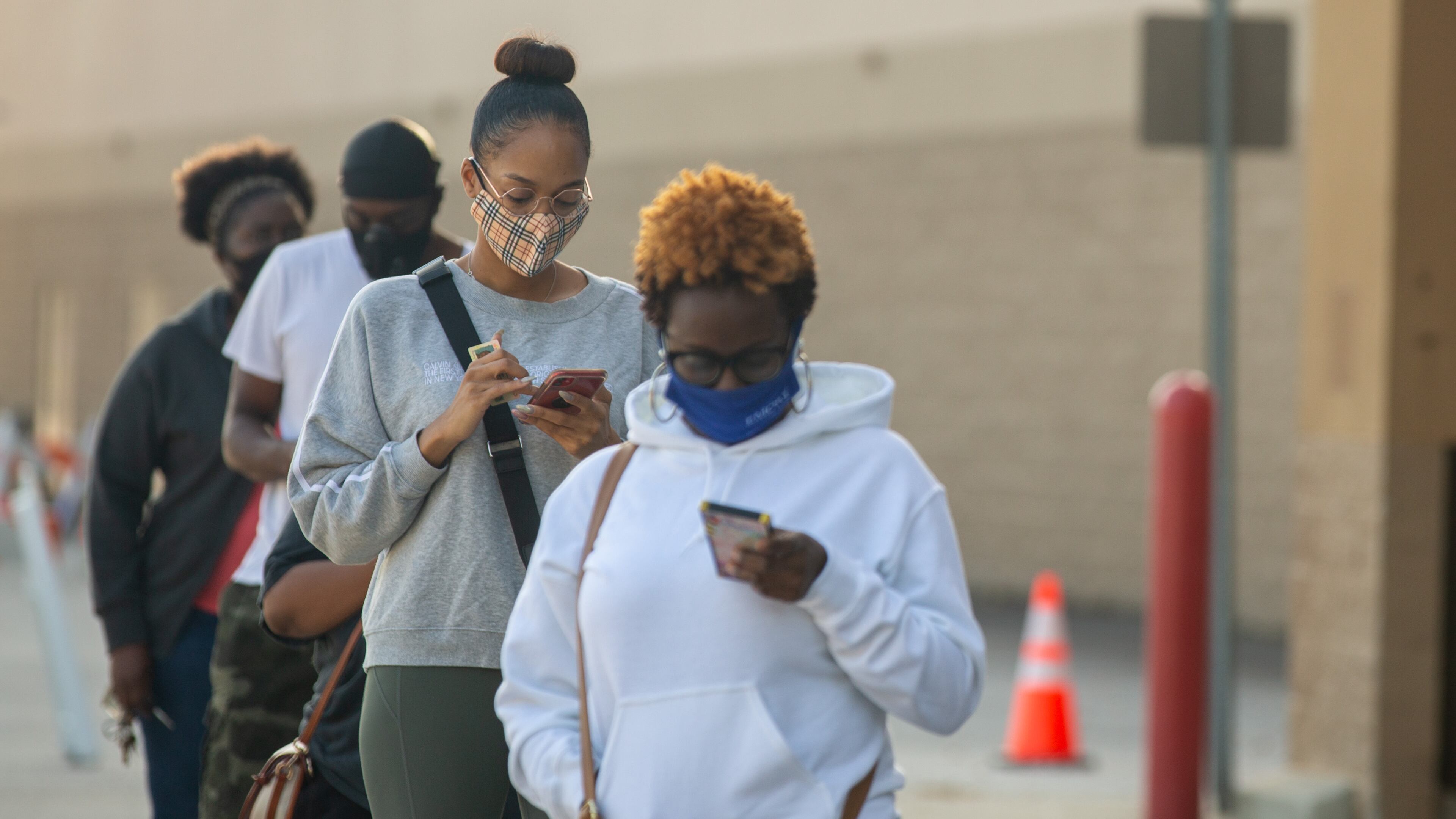 DeKalb County residents vote early at the future Stonecrest City Hall in Stonecrest, Georgia, on Saturday, October 24, 2020. (Rebecca Wright for the Atlanta Journal-Constitution)