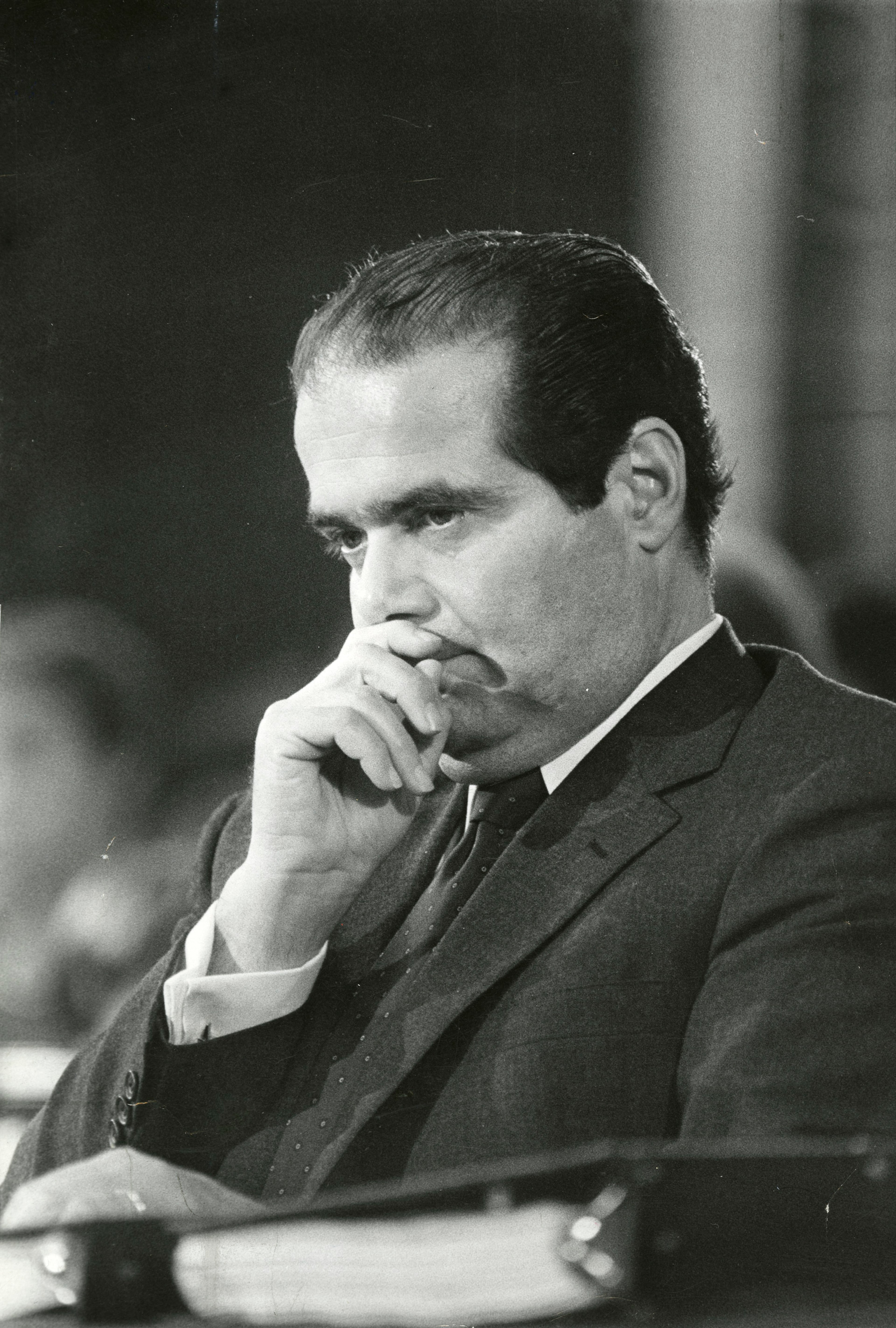 Judge Antonin Scalia at his confirmation hearings for the Supreme Court, on Capitol Hill in Washington, Aug. 5, 1986. Scalia, whose transformative legal theories, vivid writing and outsize personality made him a leader of a conservative intellectual renaissance in his three decades on the Supreme Court, died on Feb. 13, 2016. He was 79. (Paul Hosefros/The New York Times)