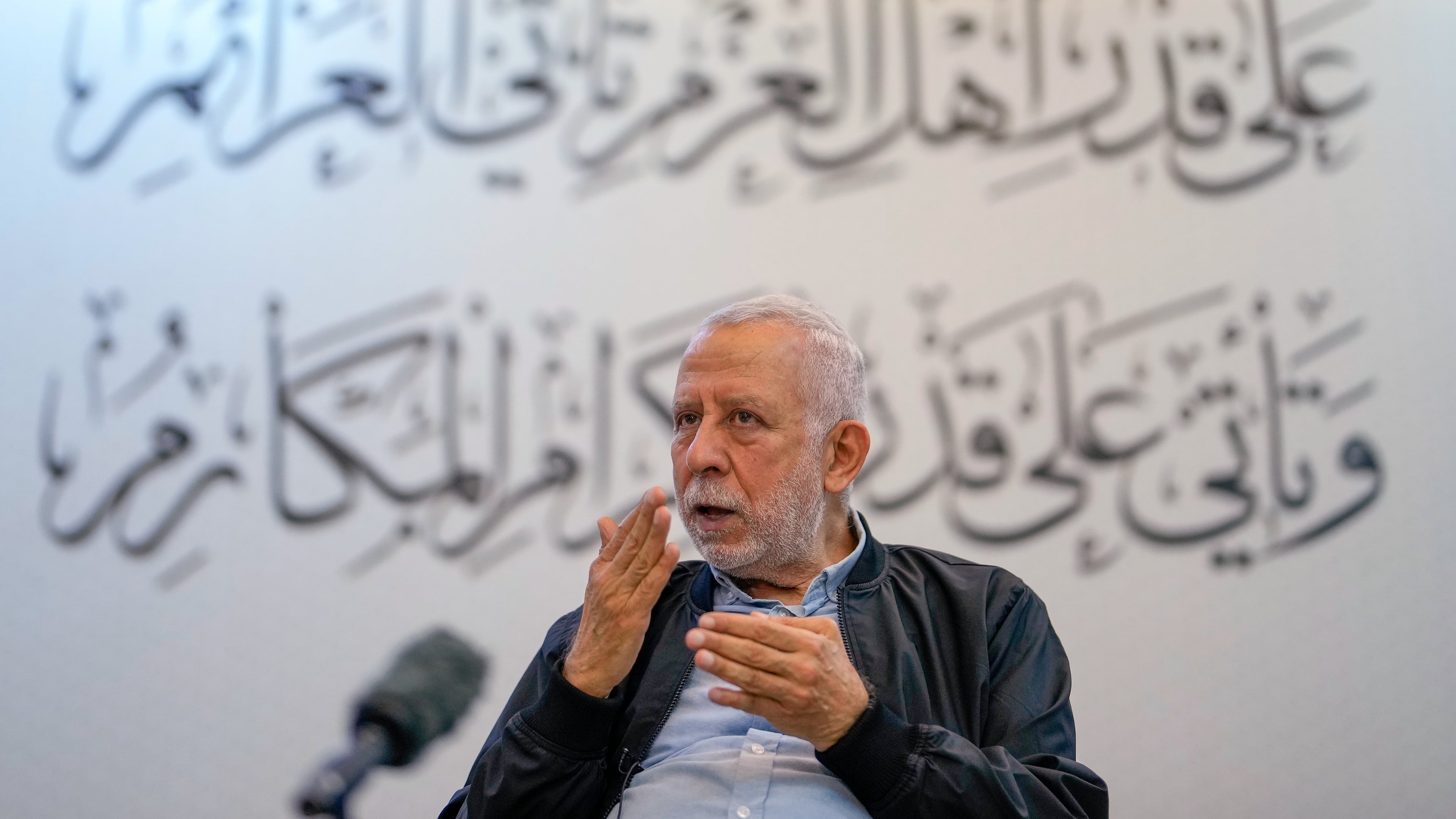 Islamic Jihad deputy Secretary General Mohammed al-Hindi talks during an interview with The Associated Press in Istanbul on Monday, Sept. 28, 2026. (AP Photo/Emrah Gurel)