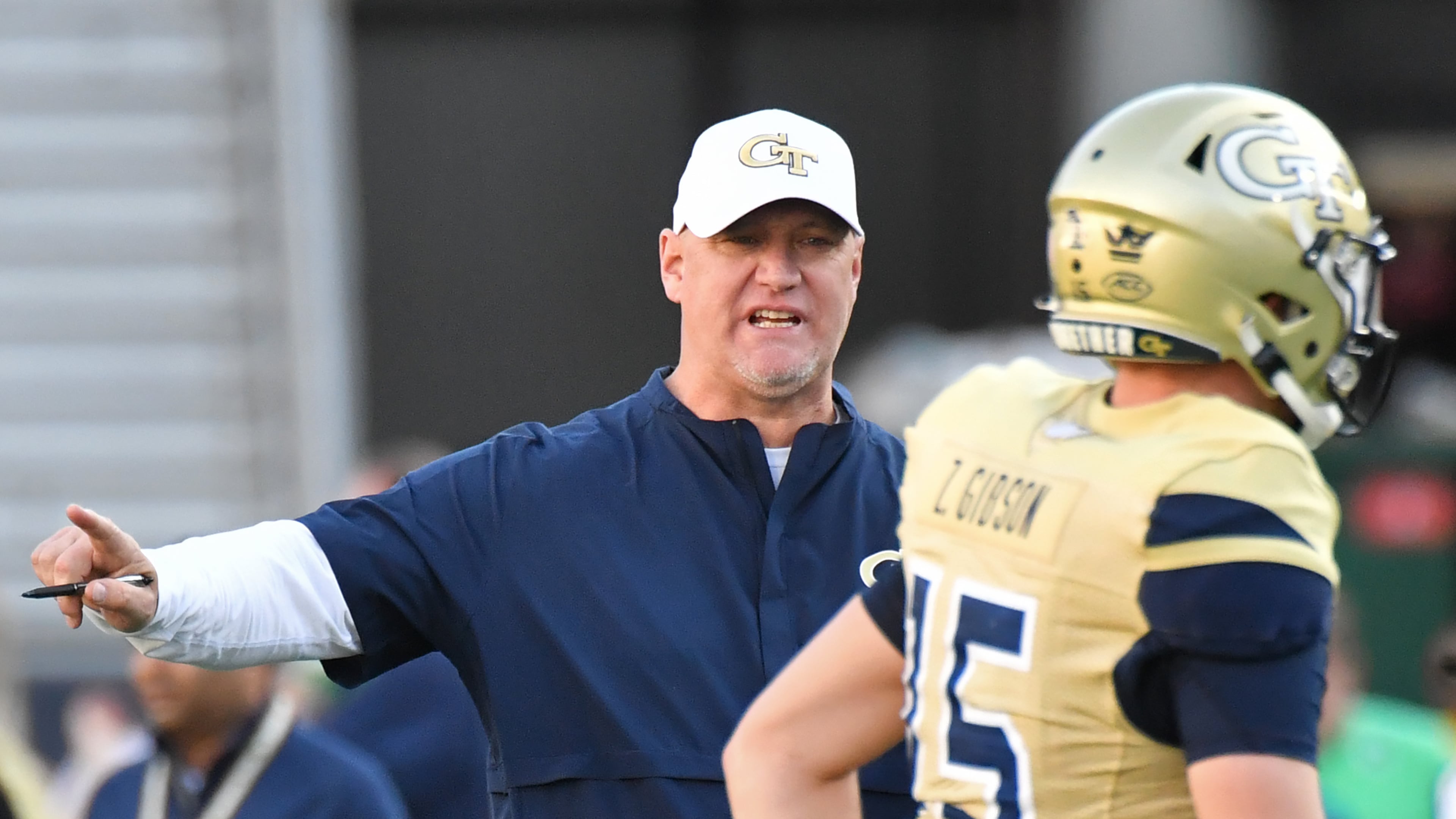 Georgia Tech quarterbacks coach Chris Weinke will make a trip this weekend into his storied past at Florida State. (Hyosub Shin / Hyosub.Shin@ajc.com)