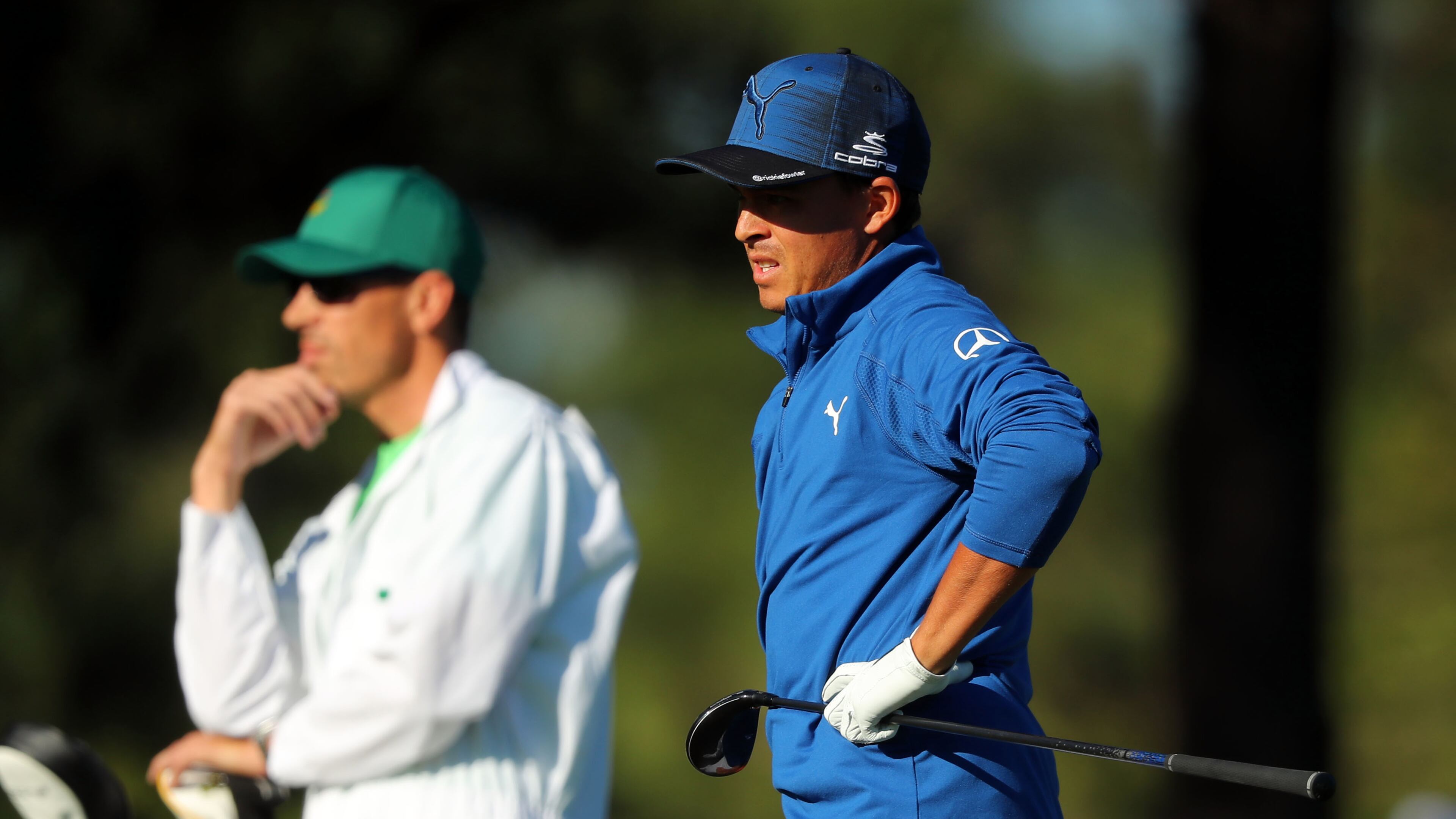 Rickie Fowler looks at his shot from the 15th fairway after it flew over the 15th green. Play begins in the second round of the 81st Masters tournament at the Augusta National Golf Club, Friday April 7, 2017. CURTIS COMPTON/ AJC