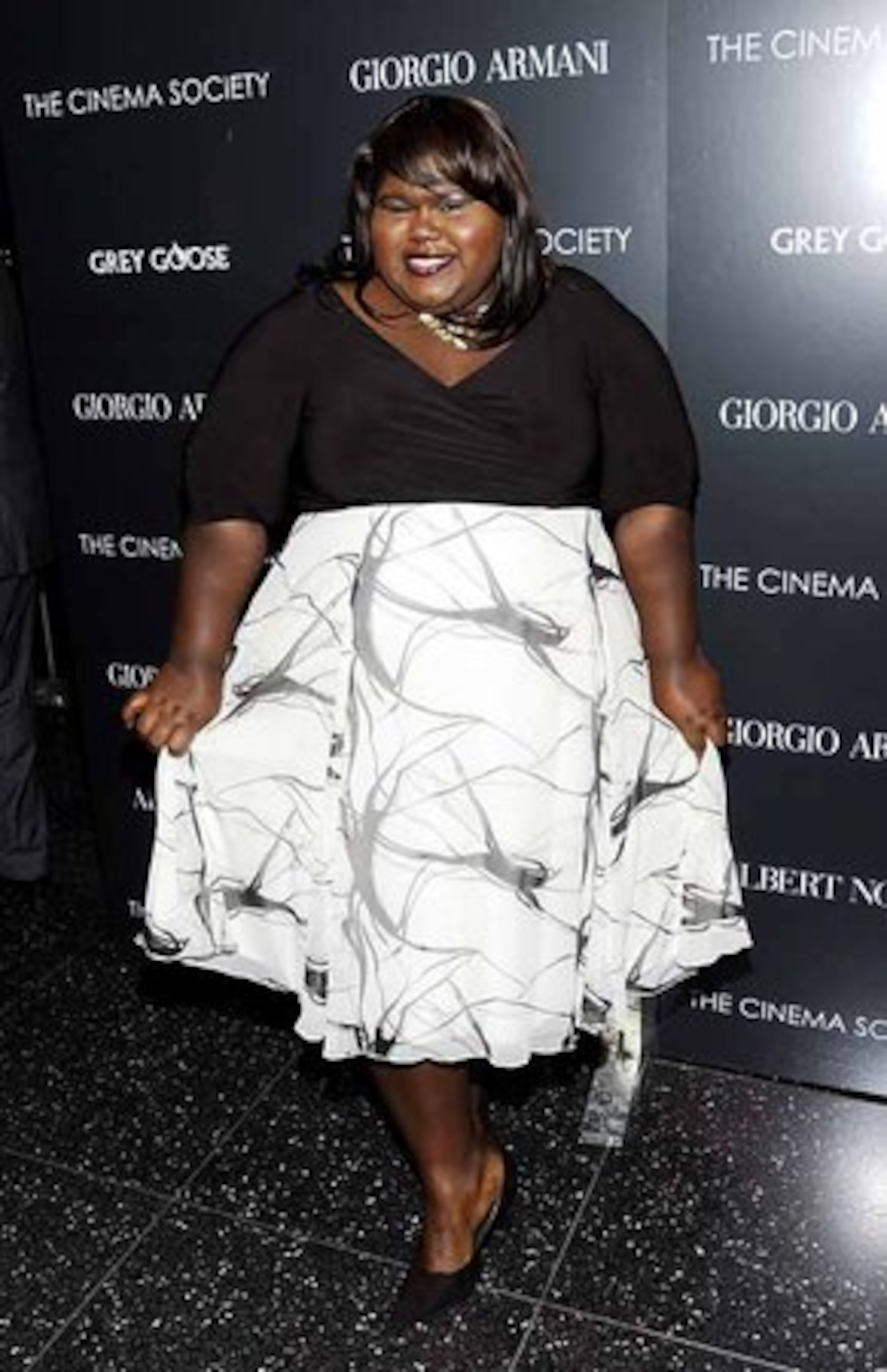 "Precious" star Gabourey Sidibe had a smile for photographers.