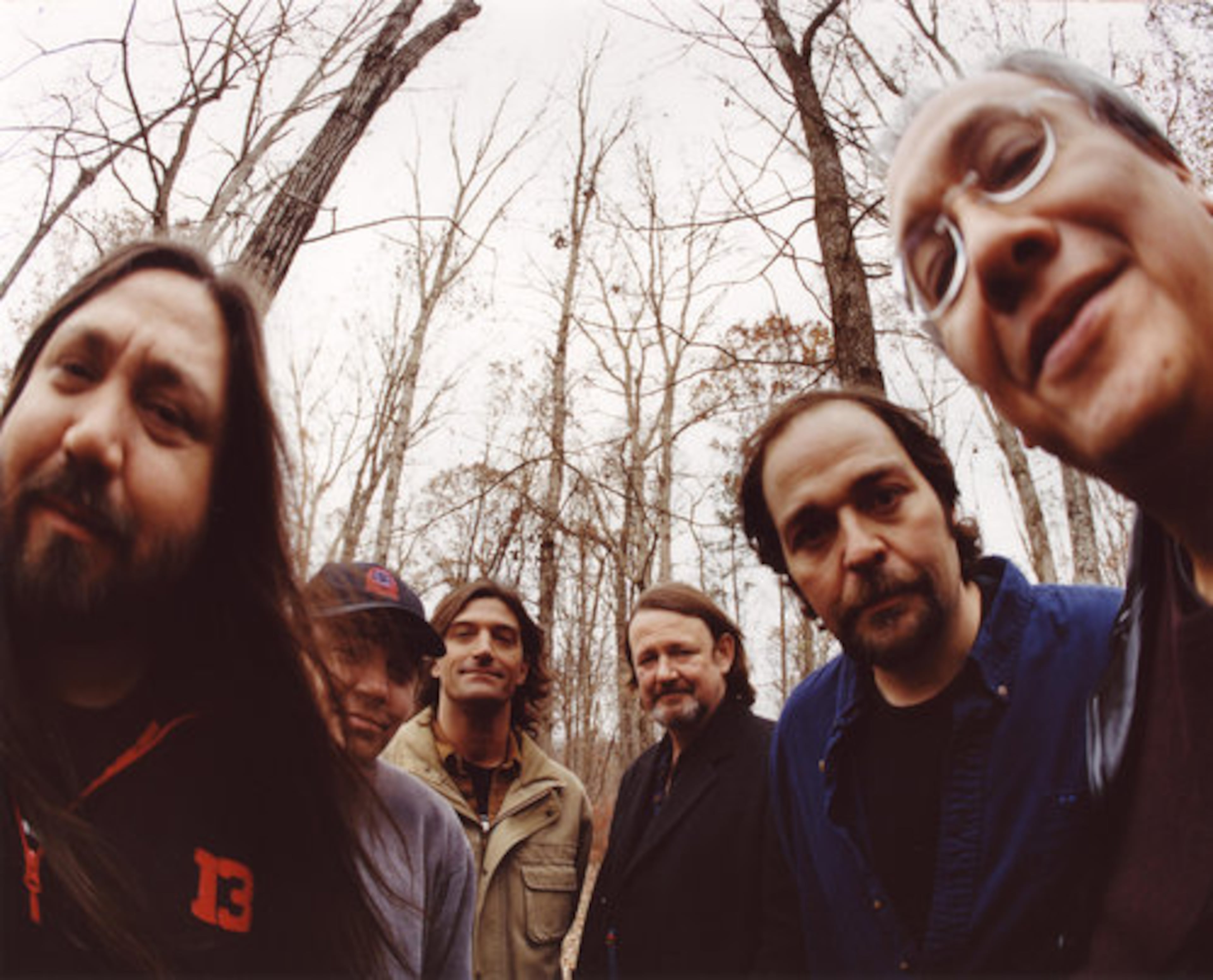 2003: Widespread Panic posed for this shot before playing Philips Arena. Band from left to right: Dave Schools, John "Jojo" Hermann, George McConnell, John Bell, Todd Nance, Domingo "Sunny" Ortiz.