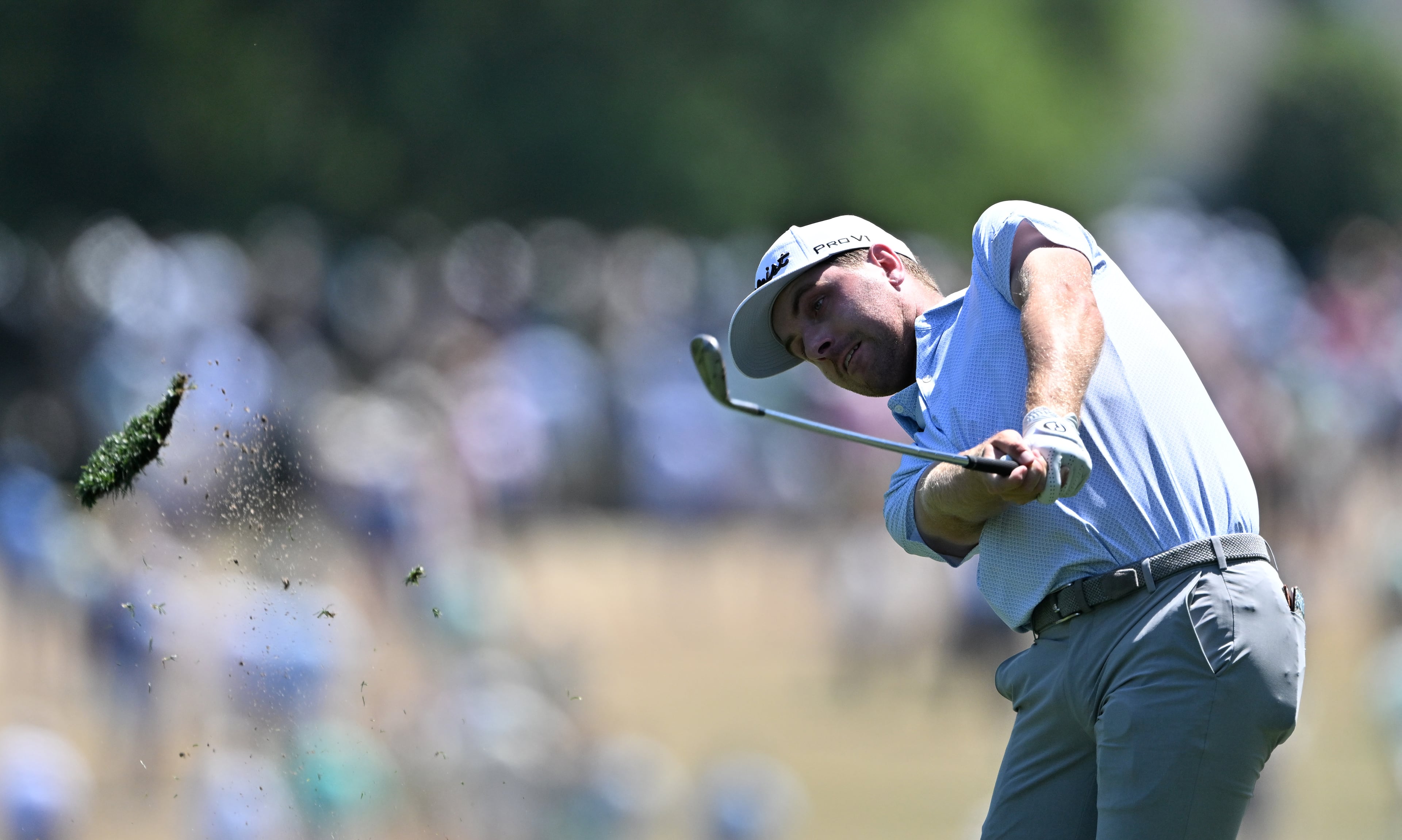 Ryan Gerard on first fairway during final round of the Masters, at Augusta National Golf Club, Sunday, April 12, 2026, in Augusta, GA (Hyosub Shin/AJC)