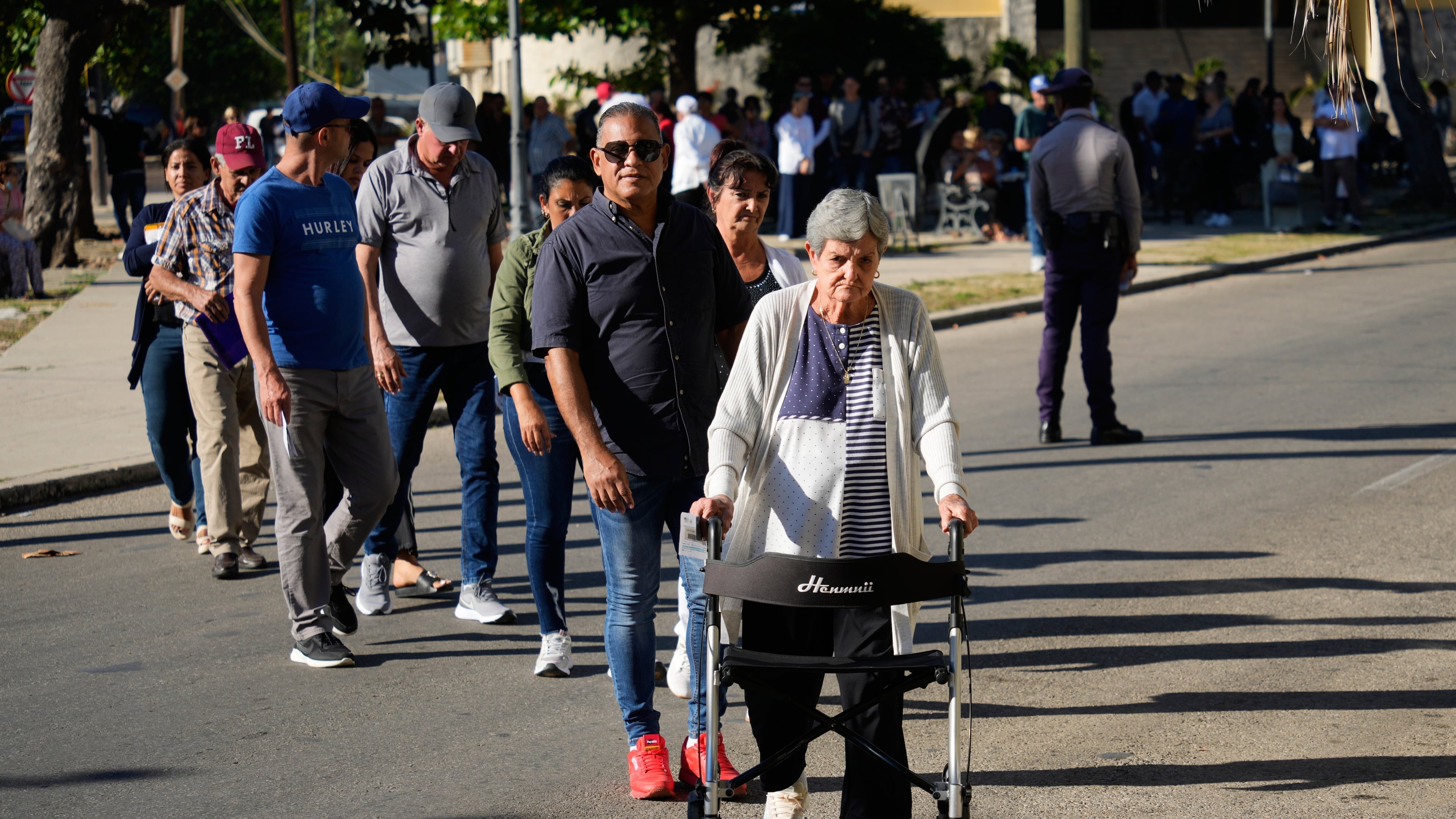 Cubans line up for appointments at the U.S. embassy in Havana, Cuba, Thursday, Jan. 8, 2026. (AP Photo/Ramon Espinosa)