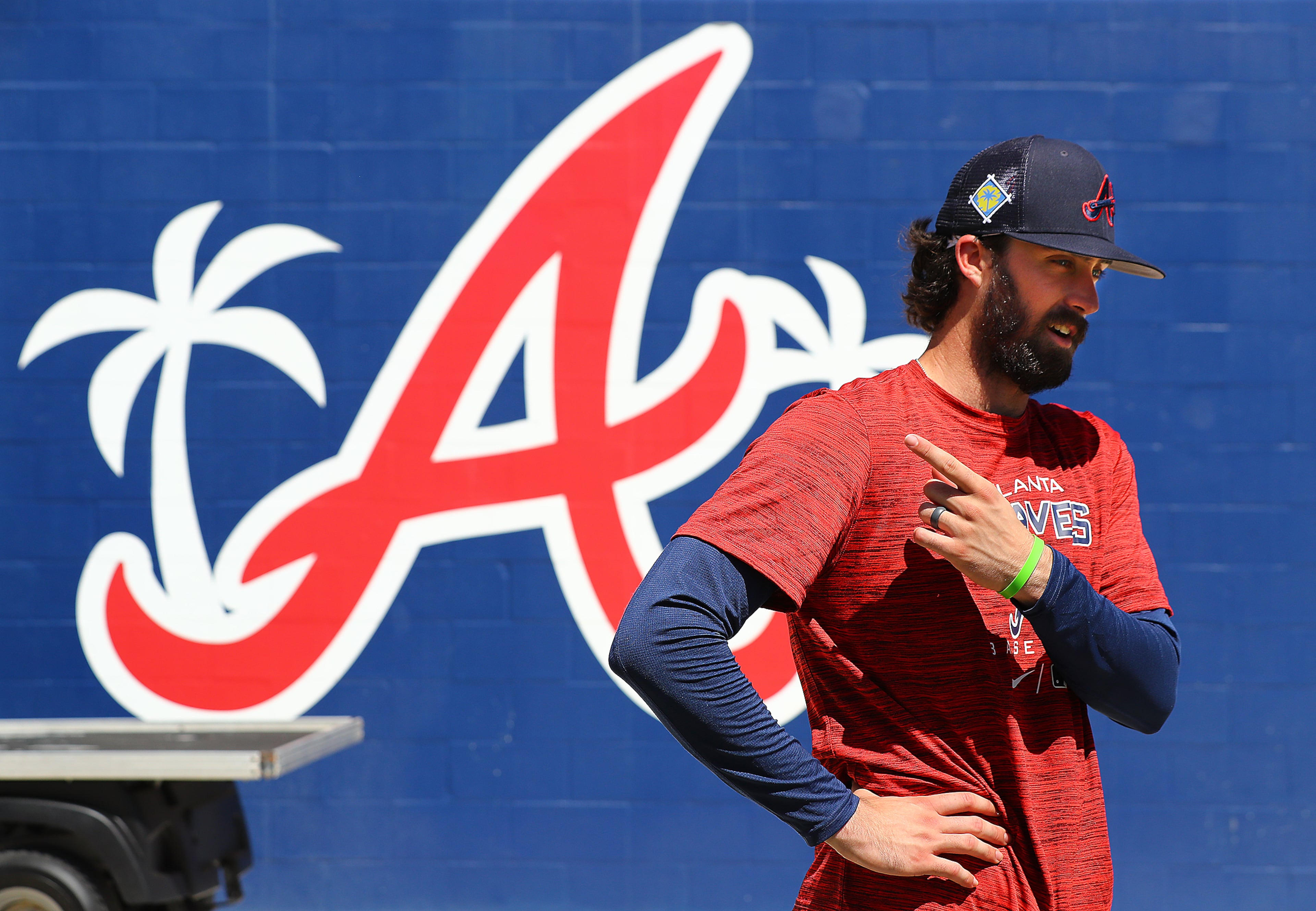030622 North Port: Atlanta Braves shortstop Braden Shewmake takes questions after the first day of Braves minor league spring training camp on Sunday, March 6, 2022, in North Port. “Curtis Compton / Curtis.Compton@ajc.com”`