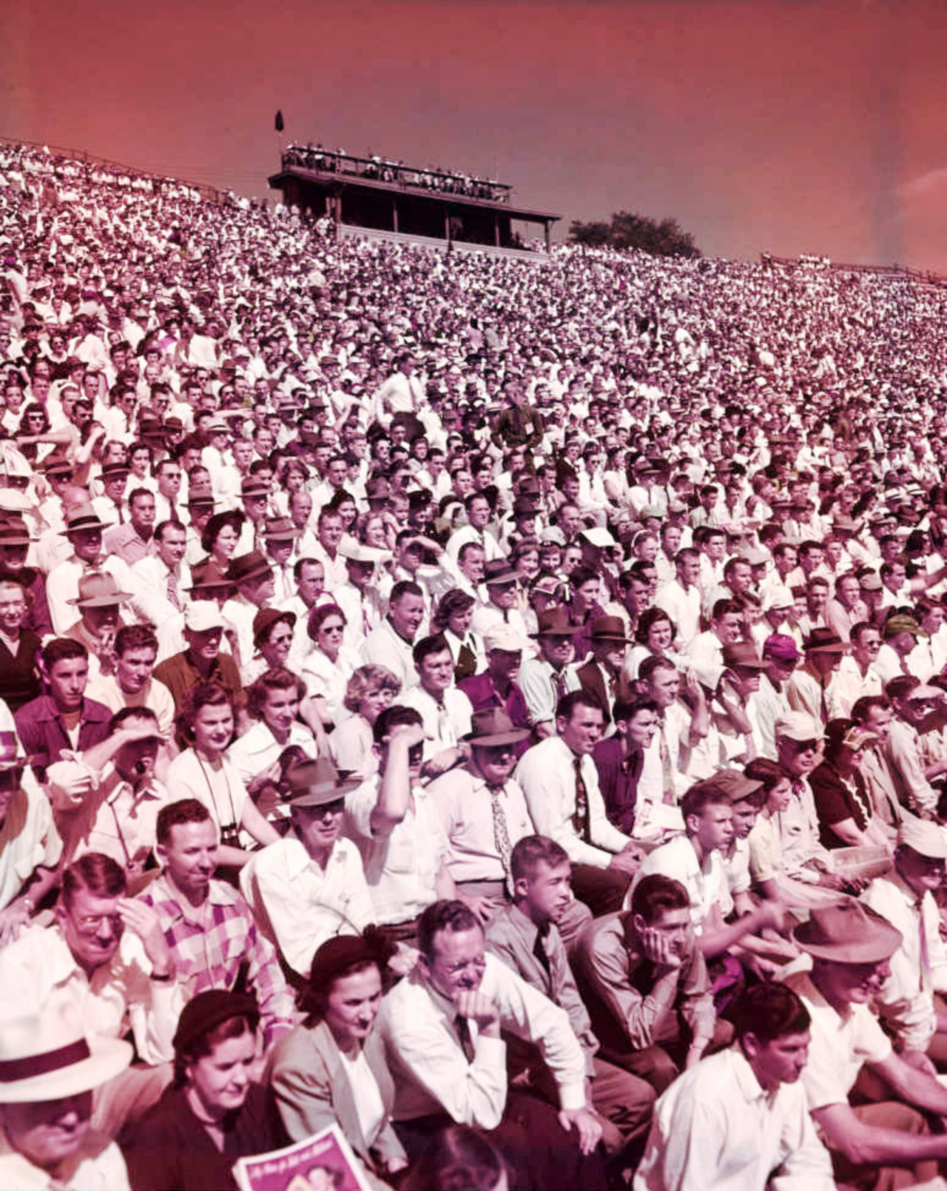 Georgia Bulldog fans packed in at Sanford Stadium, 1950
