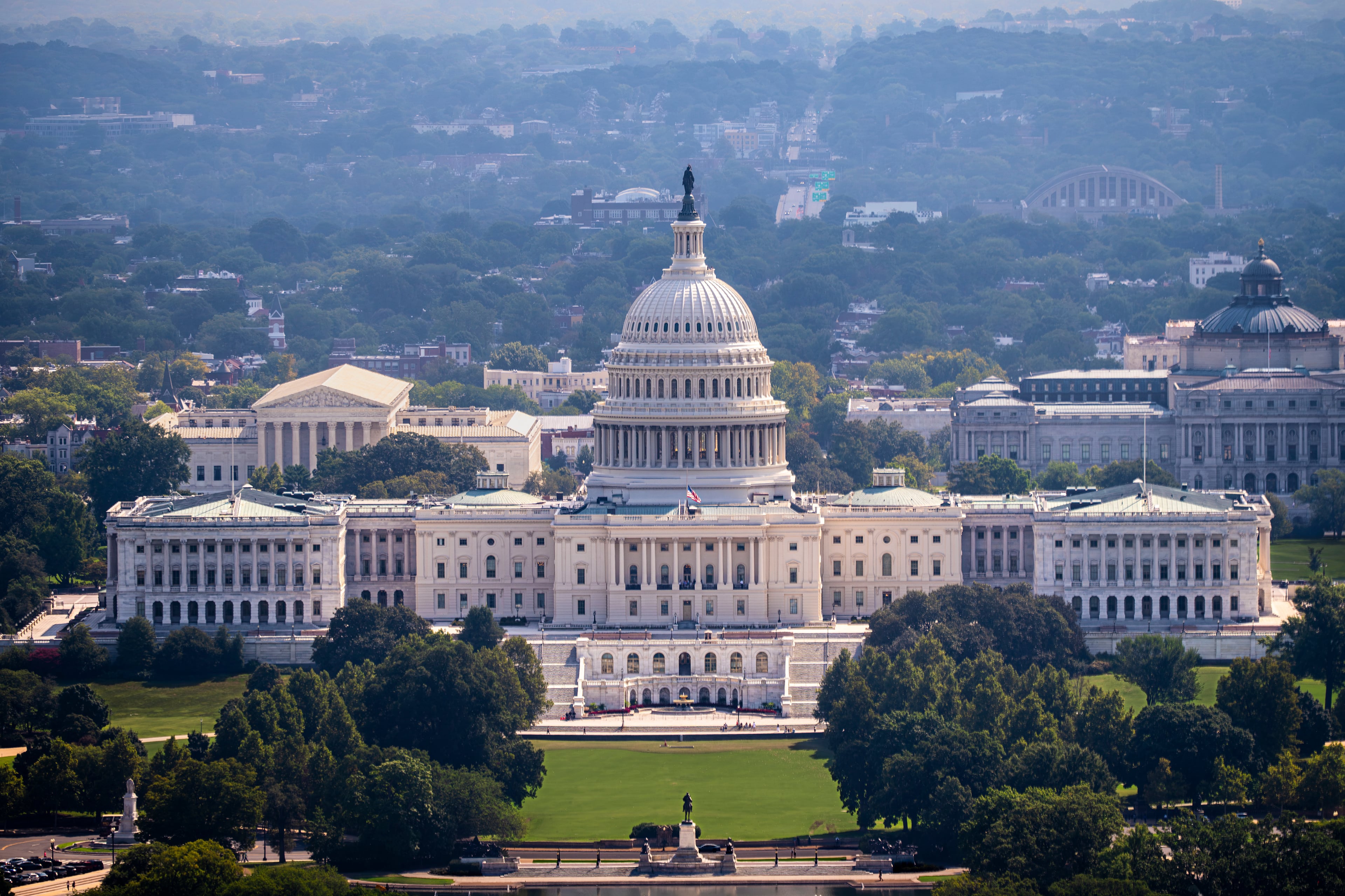 The U.S. Capitol is seen from the Washington Monument in August. (J. Scott Applewhite/AP)