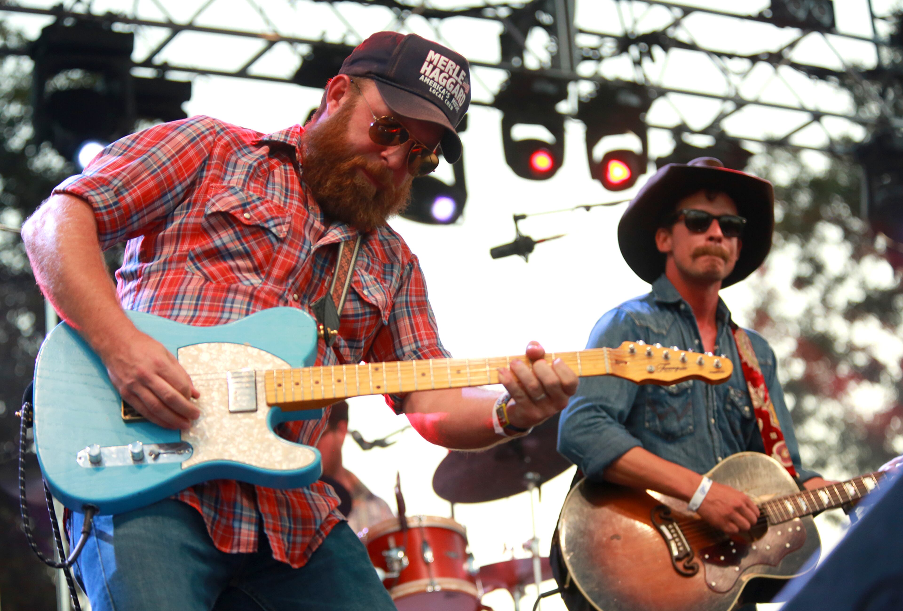 Ryan Engleman (left), lead guitarist, and Evan Felker (right), vocalist and guitarist, of Oklahoma band Turnpike Troubadours, perform at the Austin Ventures Stage during the first weekend of Austin City Limits Music Festival at Zilker Park, on Sunday, October 5, 2014.