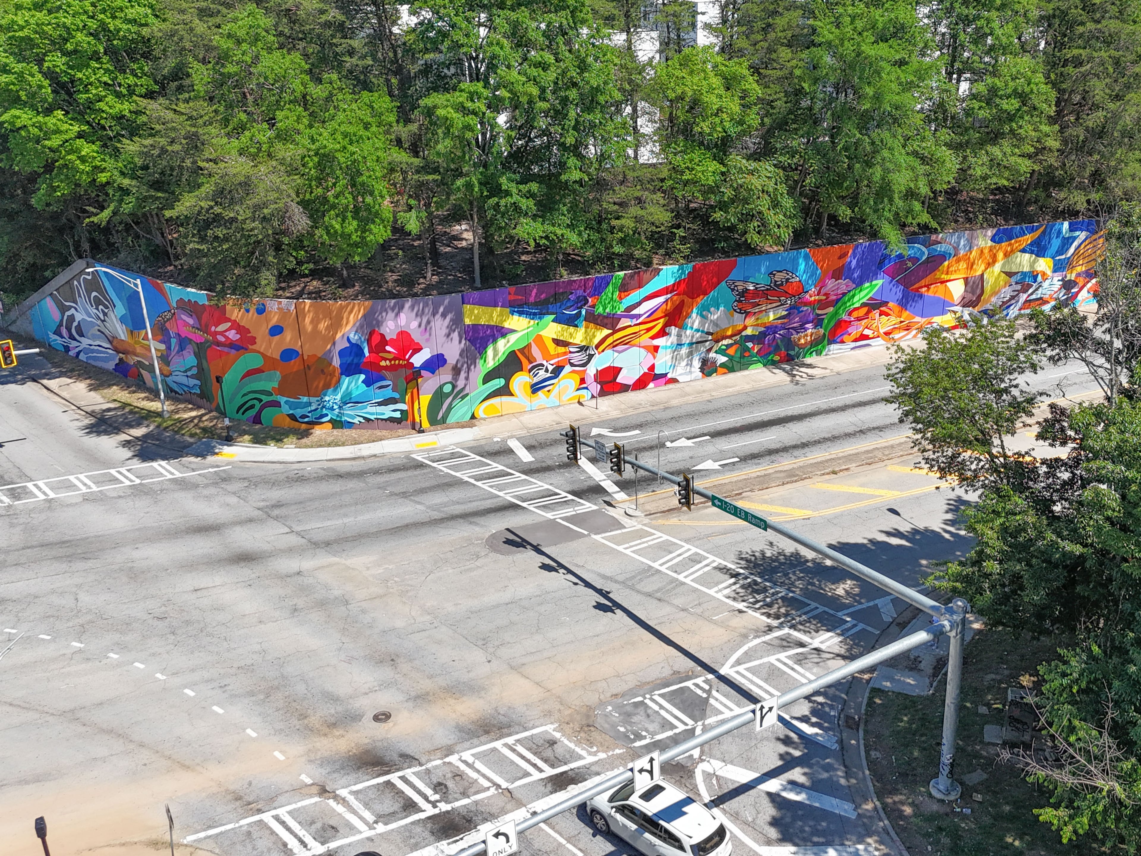 Charity Hamidullah's "Wild Seed, Wild Flower" mural, inspired by Octavia Butler’s novel “Wild Seed.” (Courtesy of Arthur Rudick)