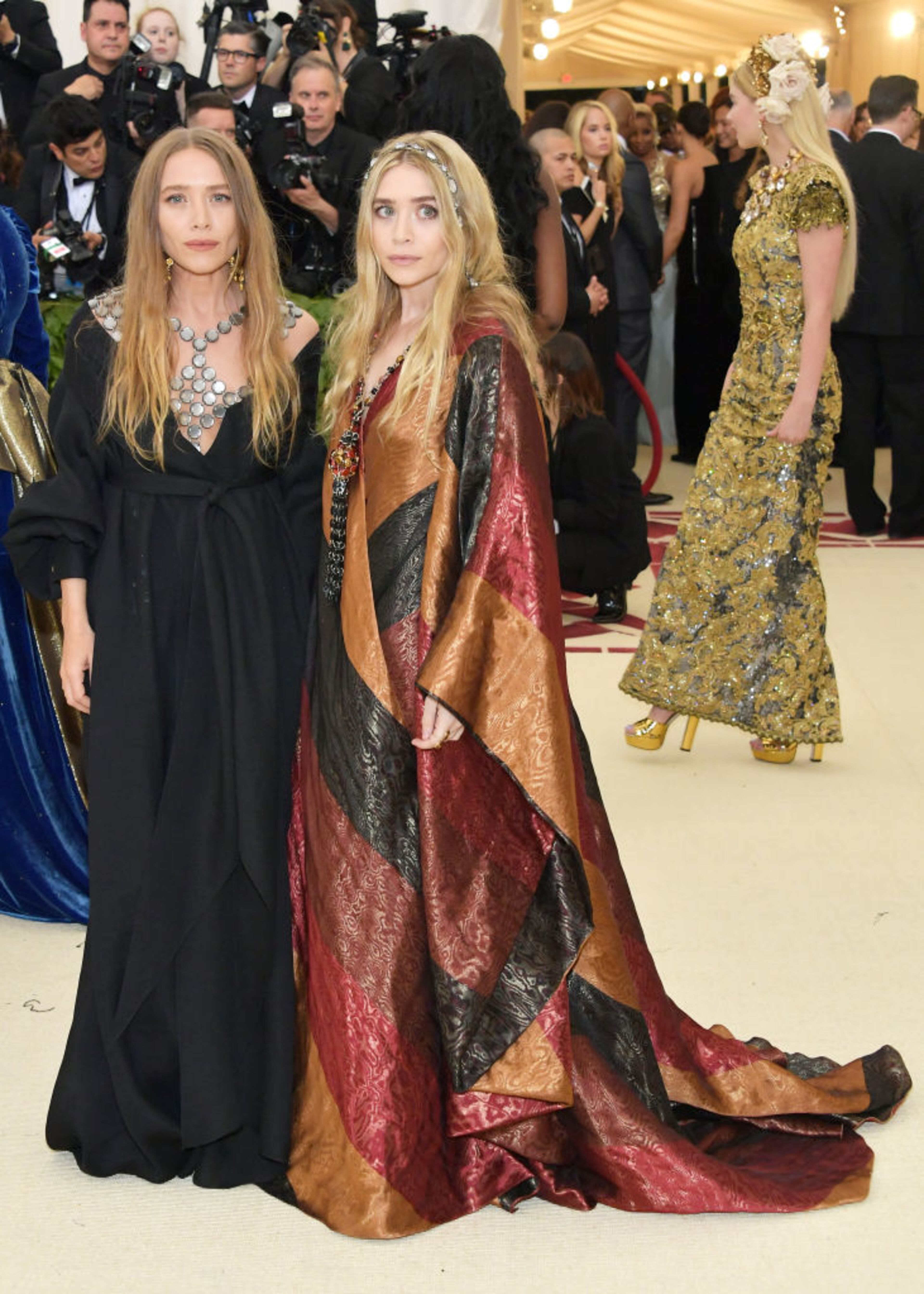 NEW YORK, NY - MAY 07: Mary-Kate Olsen and Ashley Olsen attend the Heavenly Bodies: Fashion & The Catholic Imagination Costume Institute Gala at The Metropolitan Museum of Art on May 7, 2018 in New York City. (Photo by Neilson Barnard/Getty Images)