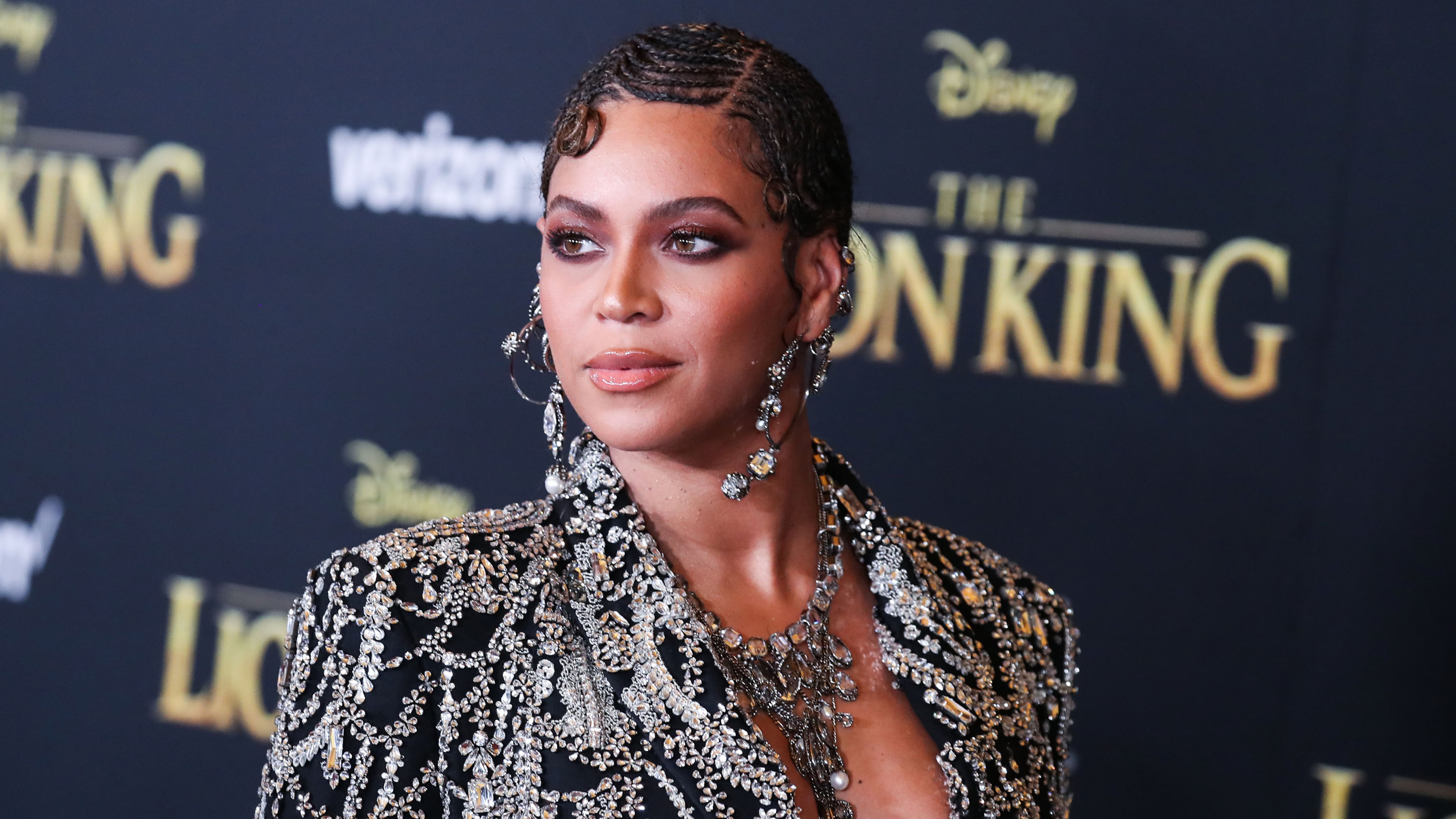Beyonce, shown at the premiere Of Disney's ''The Lion King'' on July 9, 2019, is nominated for a leading nine Grammy Awards. The postponed ceremony will be held March 14, 2021.