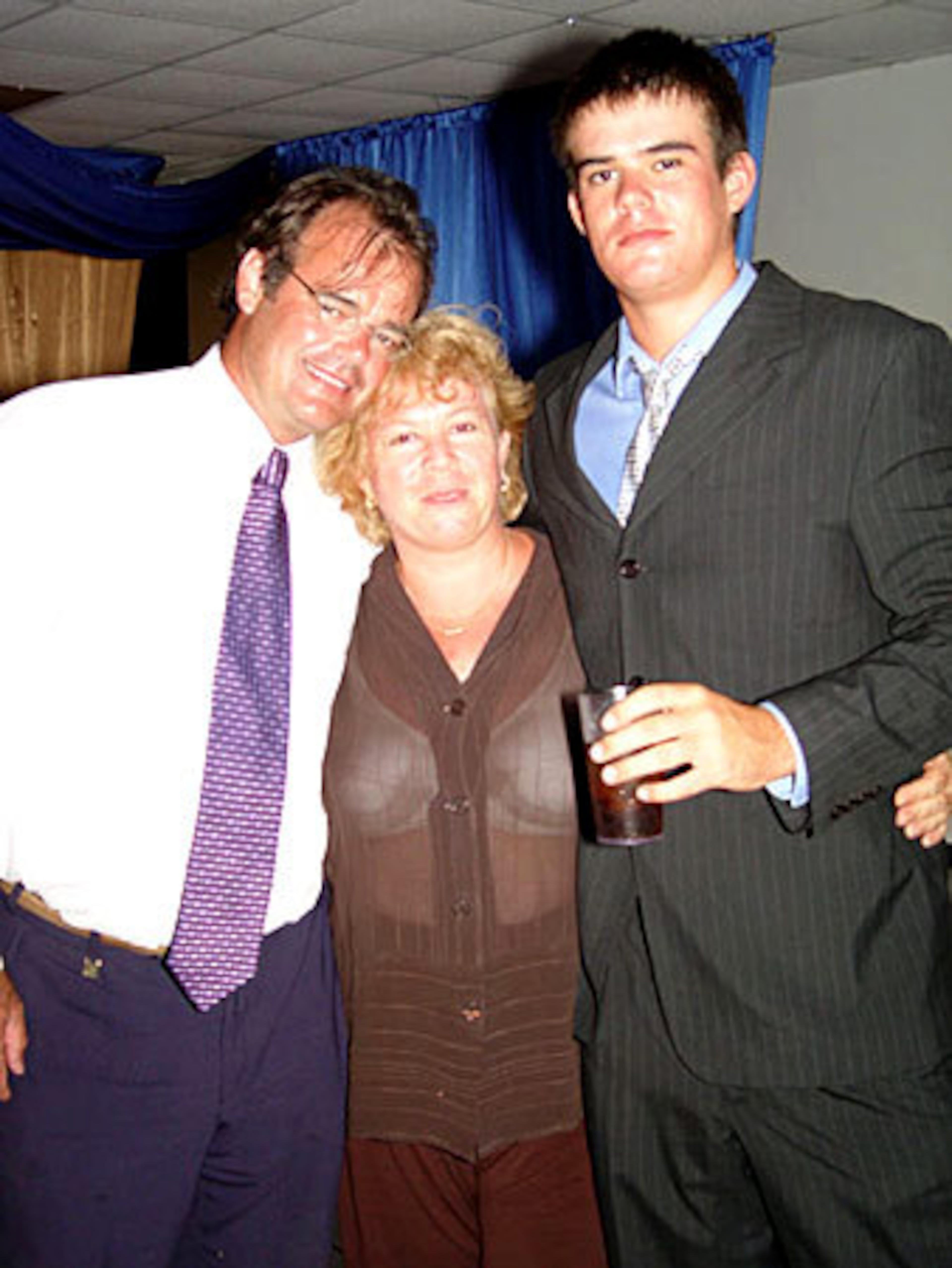 Paul van der Sloot (left) his wife, Anita, and son Joran pose for a picture at a birthday party in Aruba in this 2005 picture. Joran van der Sloot was detained in June 2005 in connection with the disappearance of Alabama teen Natalee Holloway and became the primary suspect. Joran initially denied any wrongdoing in the case. He later made a confession, then recanted.
