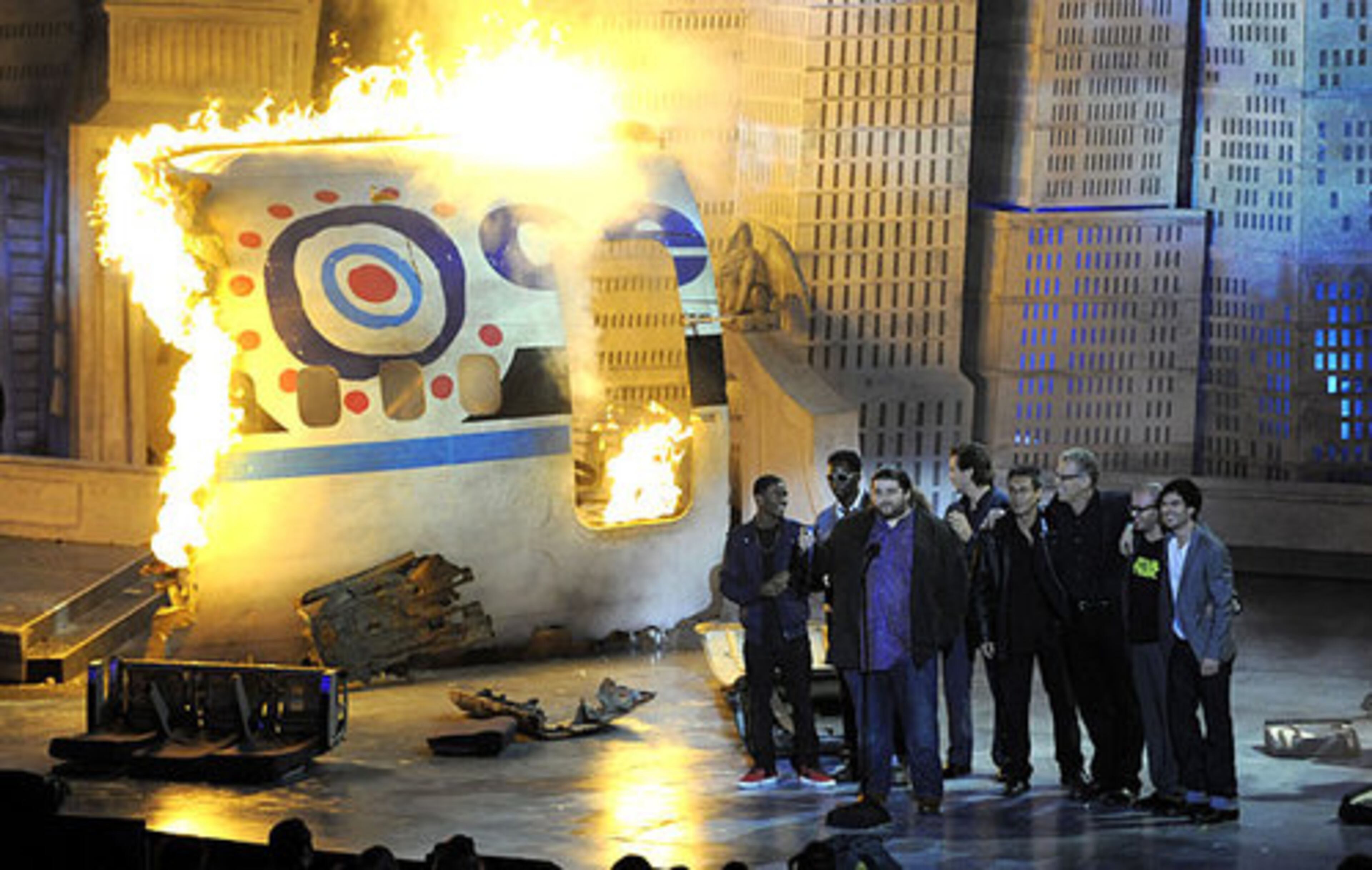 The cast and crew of "Lost" accept the award for the final farewell.