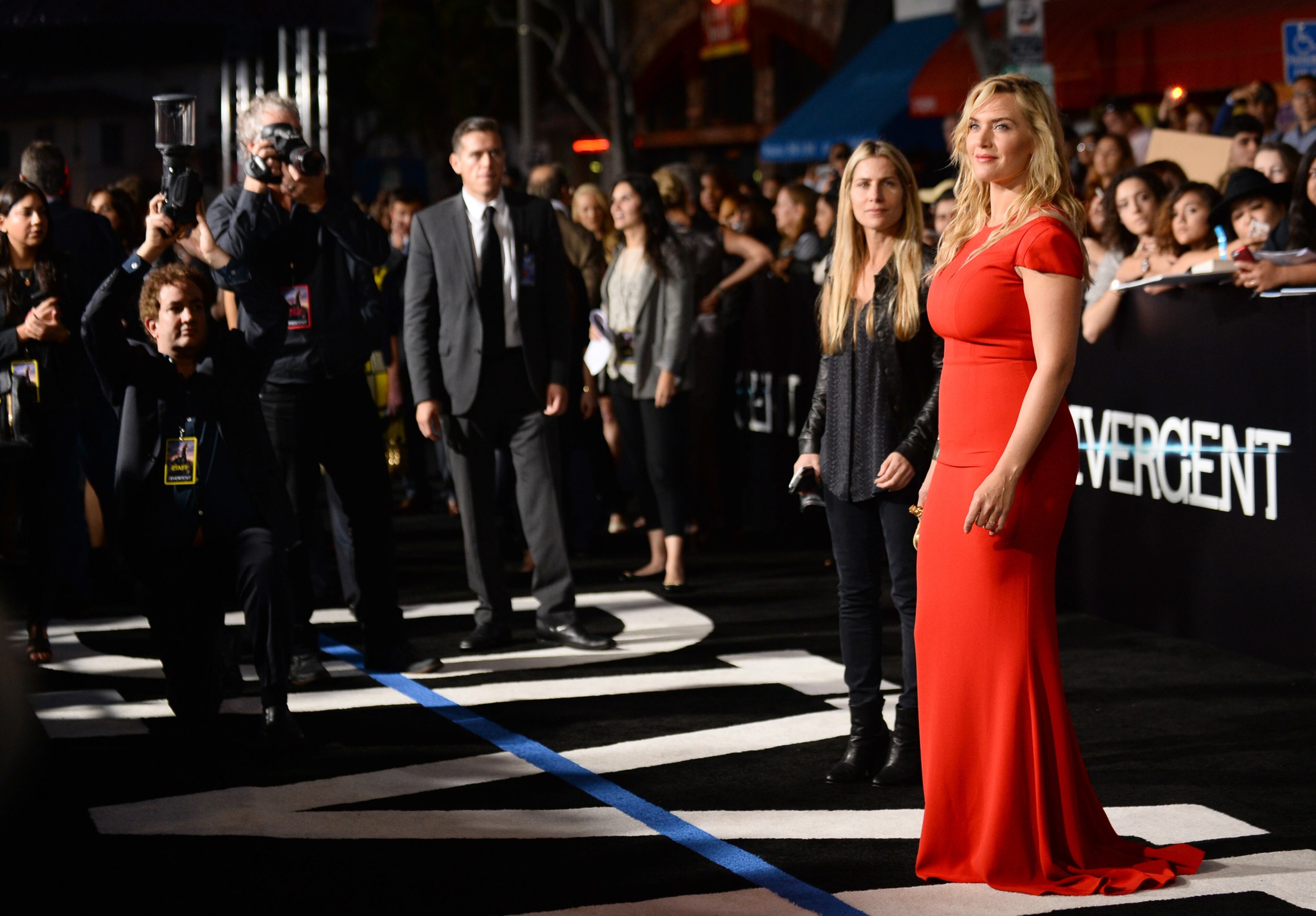 Kate Winslet arrives at the world premiere of "Divergent" at the Westwood Regency Village Theater on Tuesday, March 18, 2014, in Los Angeles. (Photo by Jordan Strauss/Invision/AP)