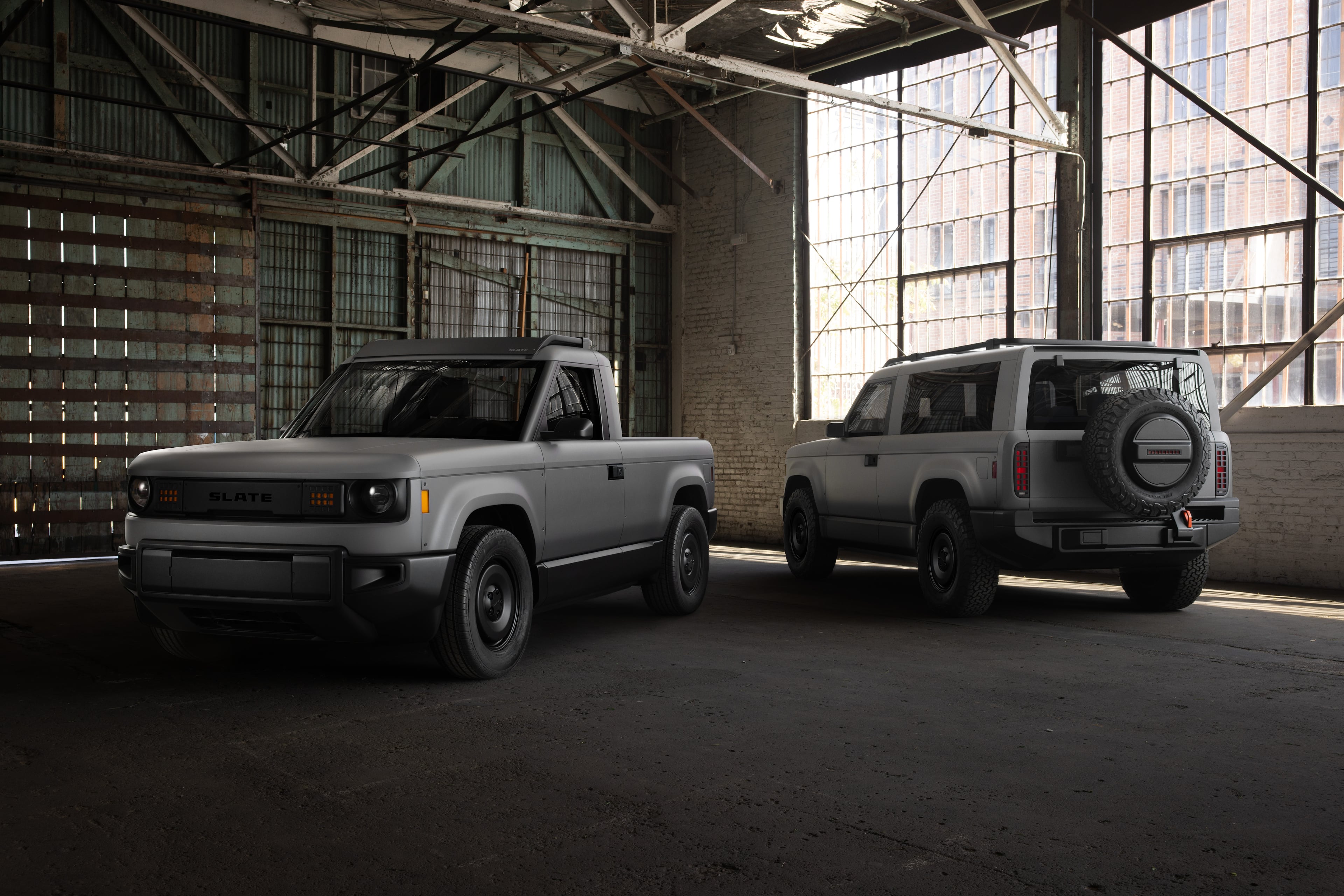 Electric vehicle startup Slate recently unveiled its barebones Truck and SUV models. (Courtesy of Slate)