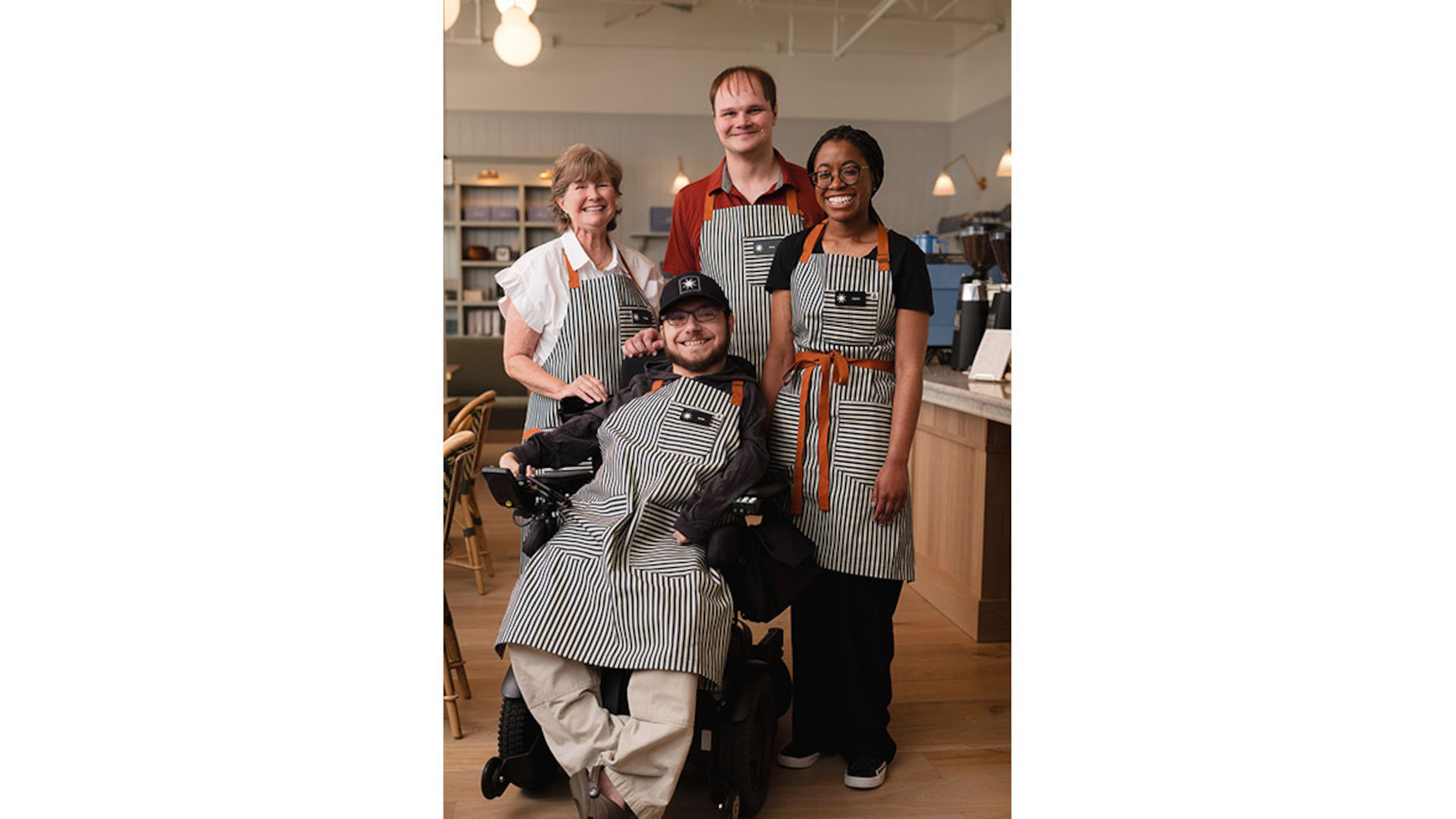 Employees at Mend Coffee in Atlanta, where the staff is made up of people with disabilities and those who do not have disabilities. / Courtesy of Bryan Johnson Studio