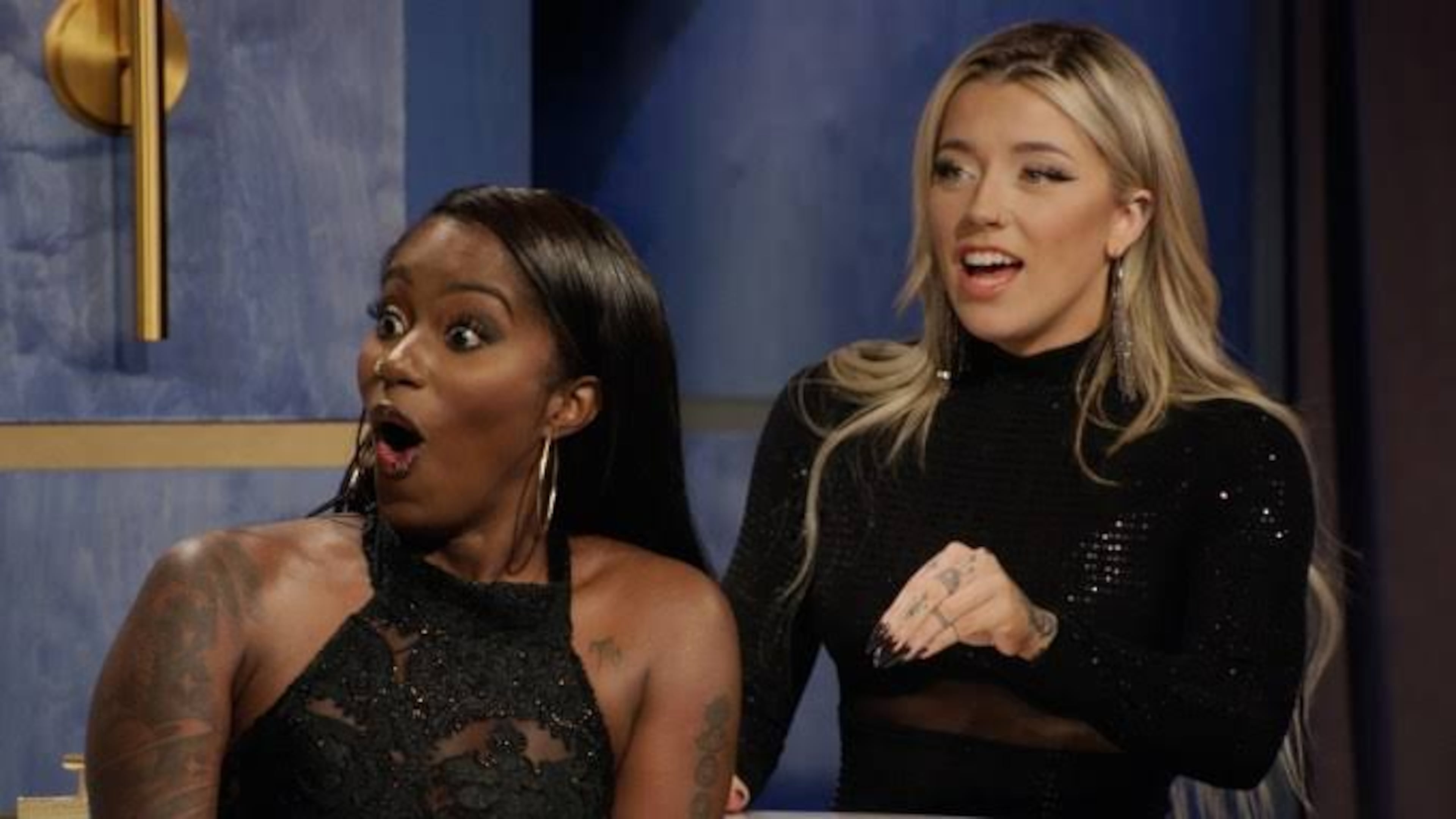 Jadejha Edwards (left) and Heather Richardson star in Season 7 of "The Circle." The show has moved to Hulu/Disney+ from Netflix for Season 8 but will remain shooting in Midtown Atlanta. (Courtesy of Netflix 2024)