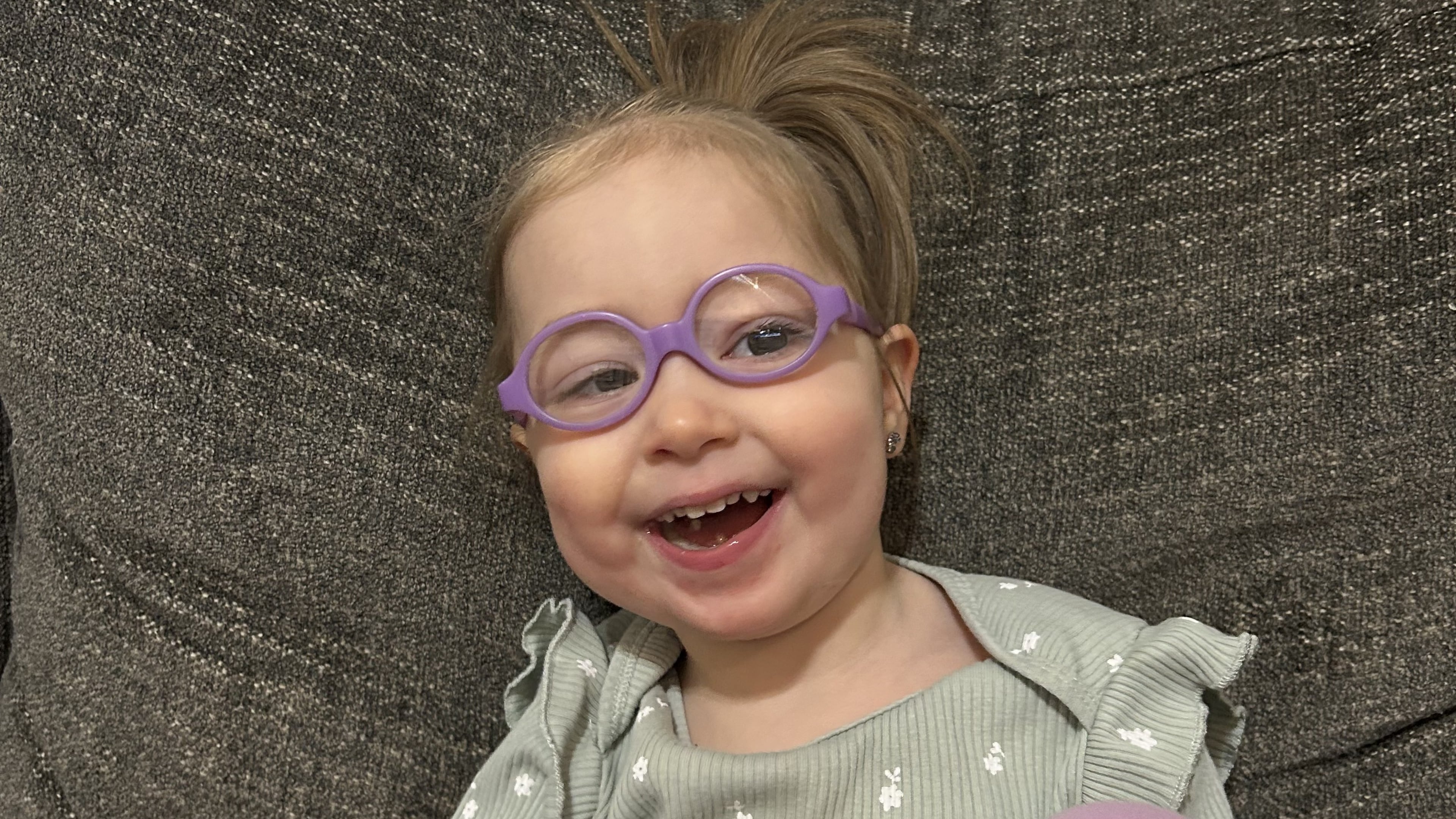 Charlee Kilpatrick, 3, has a muscular disability and needs lots of therapy and equipment to help her muscles and movement develop. That includes a walker, which can can cost $3,000, limb equipment and a wheelchair. As of Sunday, Feb. 1, a Georgia Medicaid system glitch accidentally cut off her specialized Medicaid coverage, called a Katie Beckett waiver, that helped pay some expenses. (Courtesy of the Kirkpatrick family.)