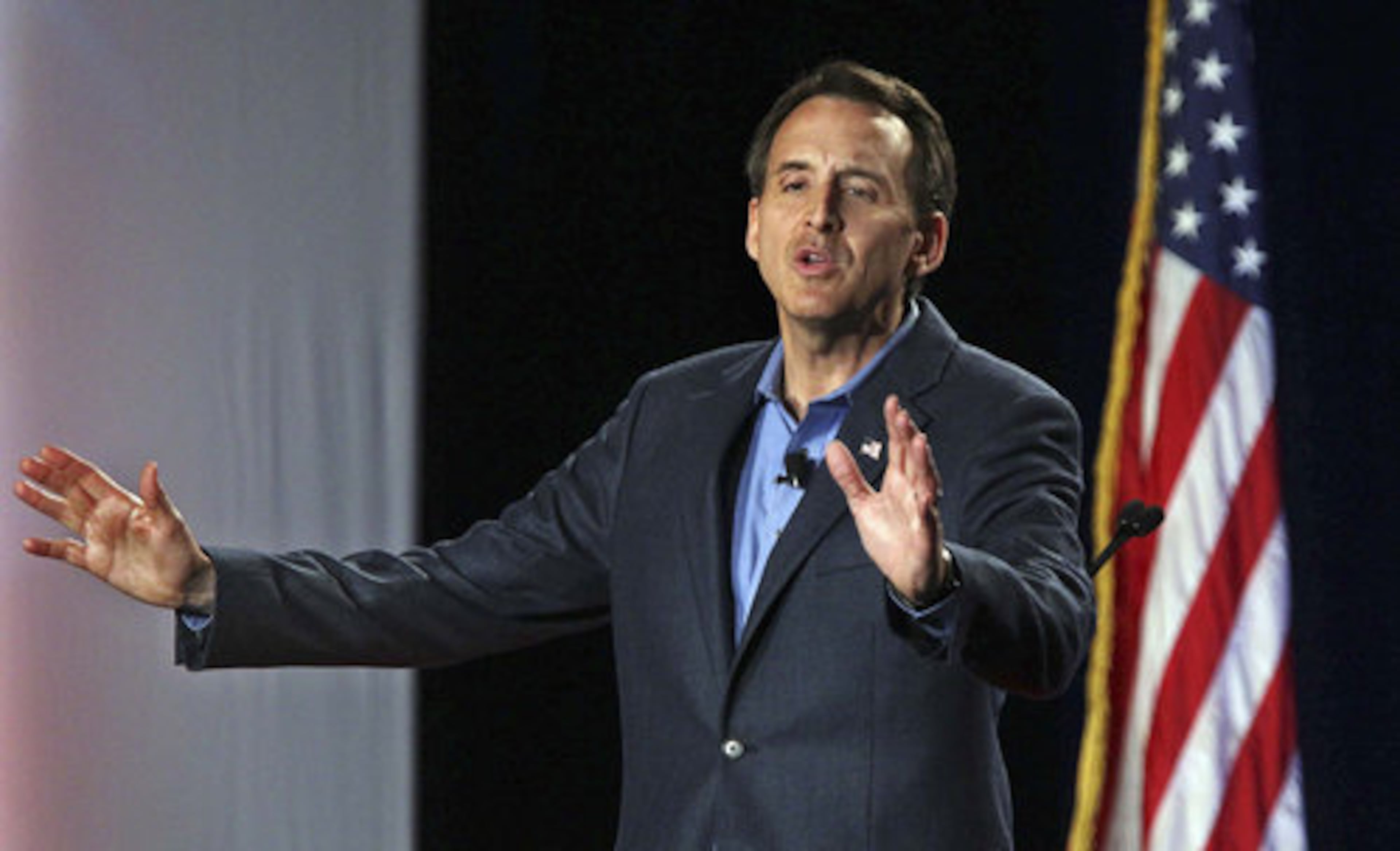 Two activists from the left-wing group CodePink dumped glitter on Pawlenty while he was signing books at a health insurance conference in San Francisco in June 2011. Before being led away, the activists berated the former Minnesota governor for his conservative views on gay rights and abortion.