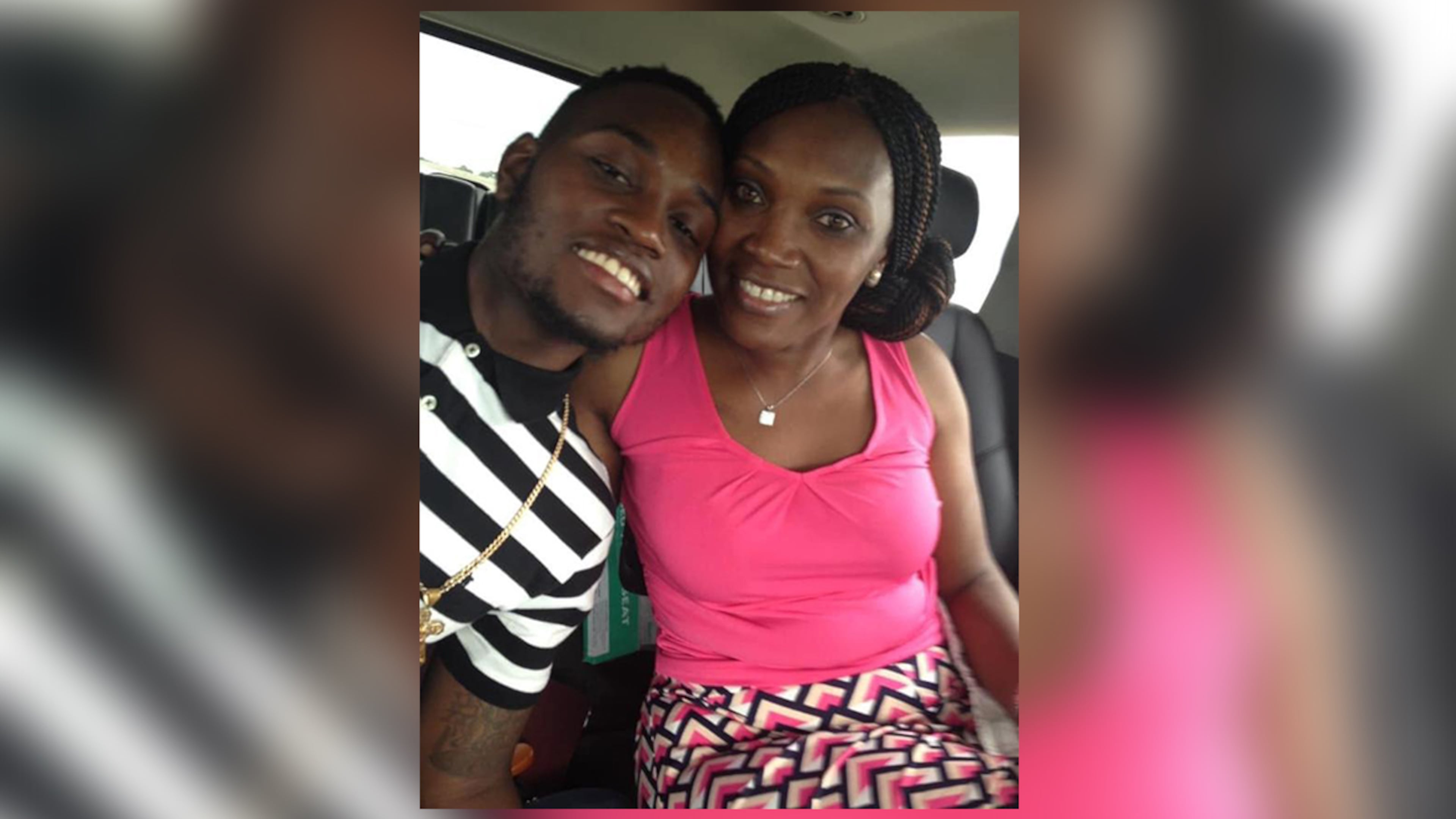 Wanda Jones-Cooper with her son, Ahmaud Arbery. Arbery was killed by the son of a former Glynn County police officer in February.