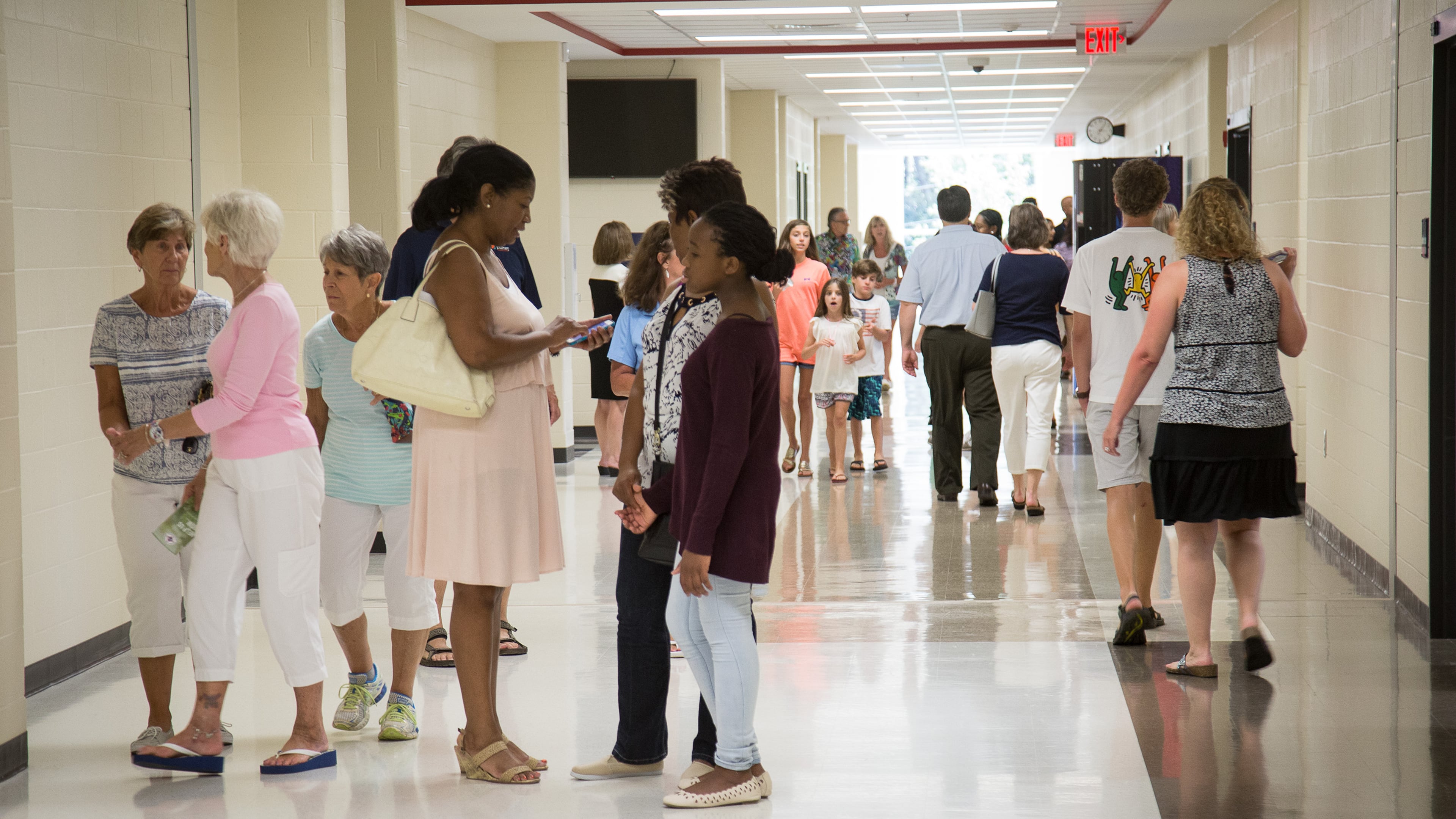 Parents and students fill the halls during an open house of the newly completed first phase of construction of Walton High School in Marietta, GA Sunday, July 30, 2017. All of the construction is scheduled to be completed mid-2019. STEVE SCHAEFER / SPECIAL TO THE AJC