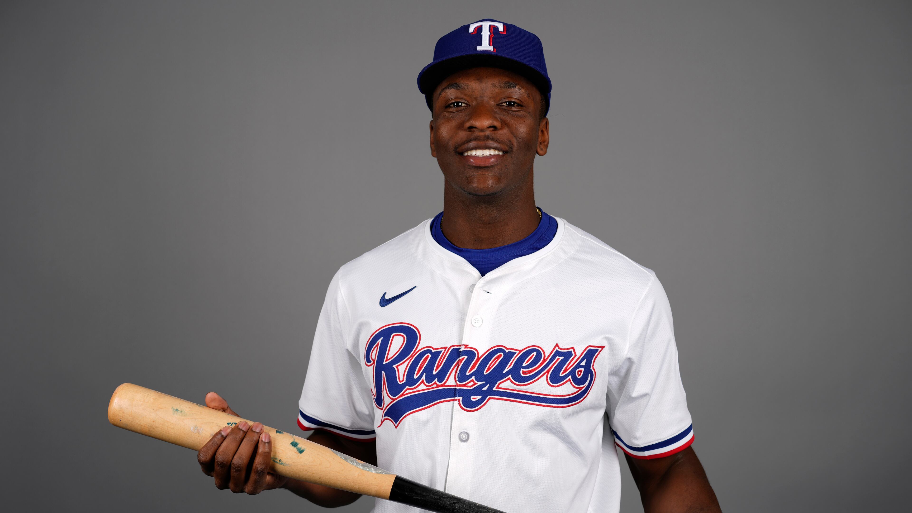 FILE - This is a 2025 photo of Sebastian Walcott of the Texas Rangers baseball team. This image reflects the Texas Rangers' active roster as of Wednesday, Feb. 19, 2025, when this image was taken in Surprise, Ariz. (AP Photo/Carolyn Kaster, File)
