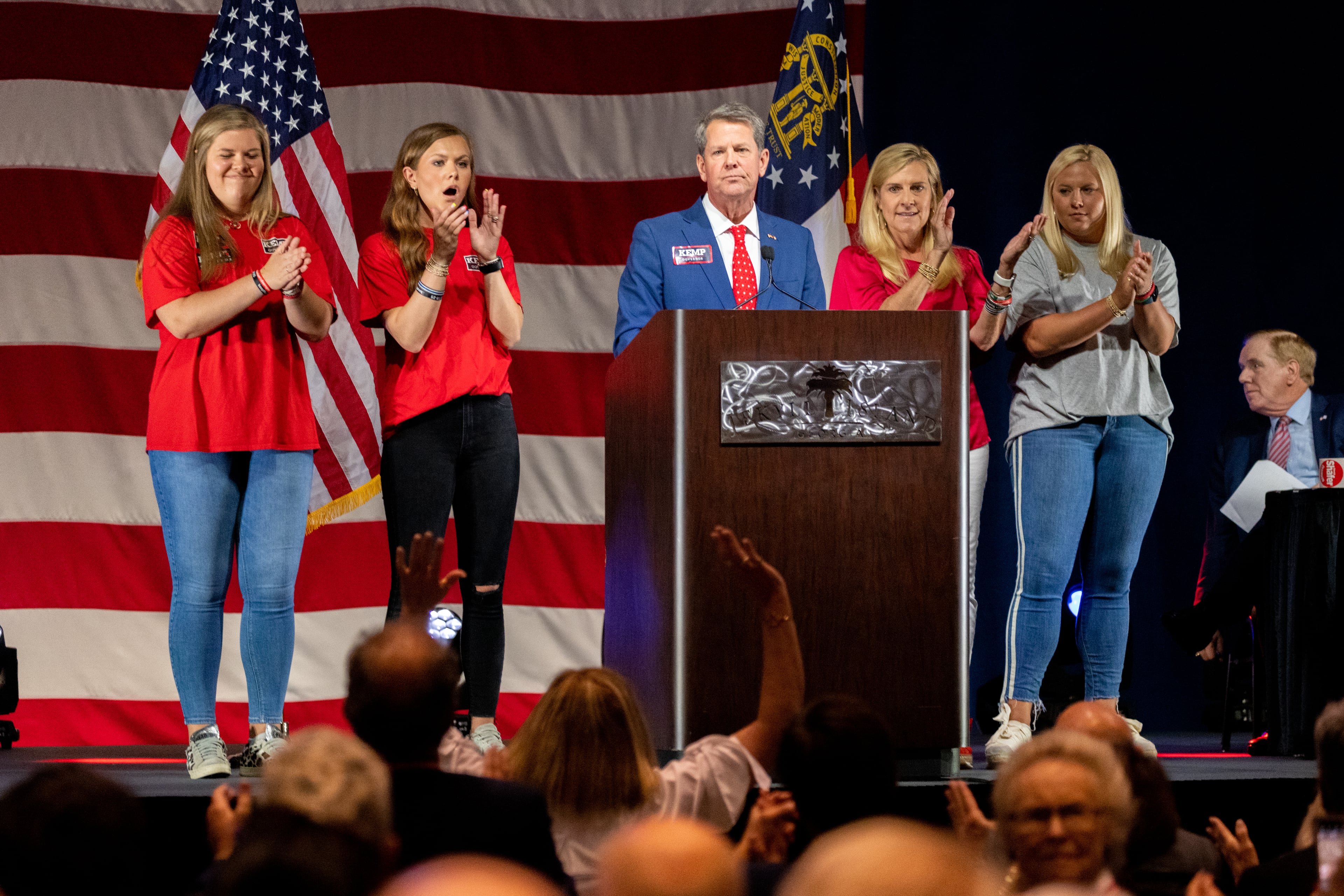 Gov. Brian Kemp speaks at the Georgia GOP convention at Jekyll Island on Saturday, June 5, 2021. (Photo: Nathan Posner for The Atlanta-Journal-Constitution)