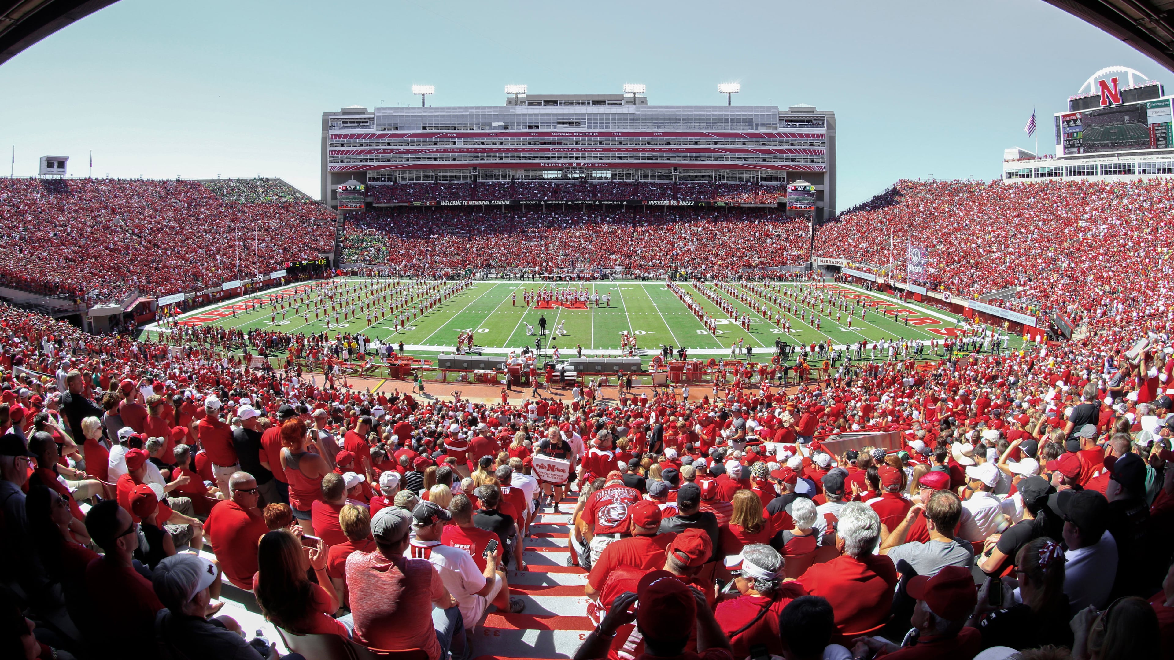 FILE - Fans fill Memorial Stadium in Lincoln Neb., on Saturday, Sept. 17, 2016, as Nebraska plays Oregon in an NCAA college football game. (AP Photo/Nati Harnik File, File)