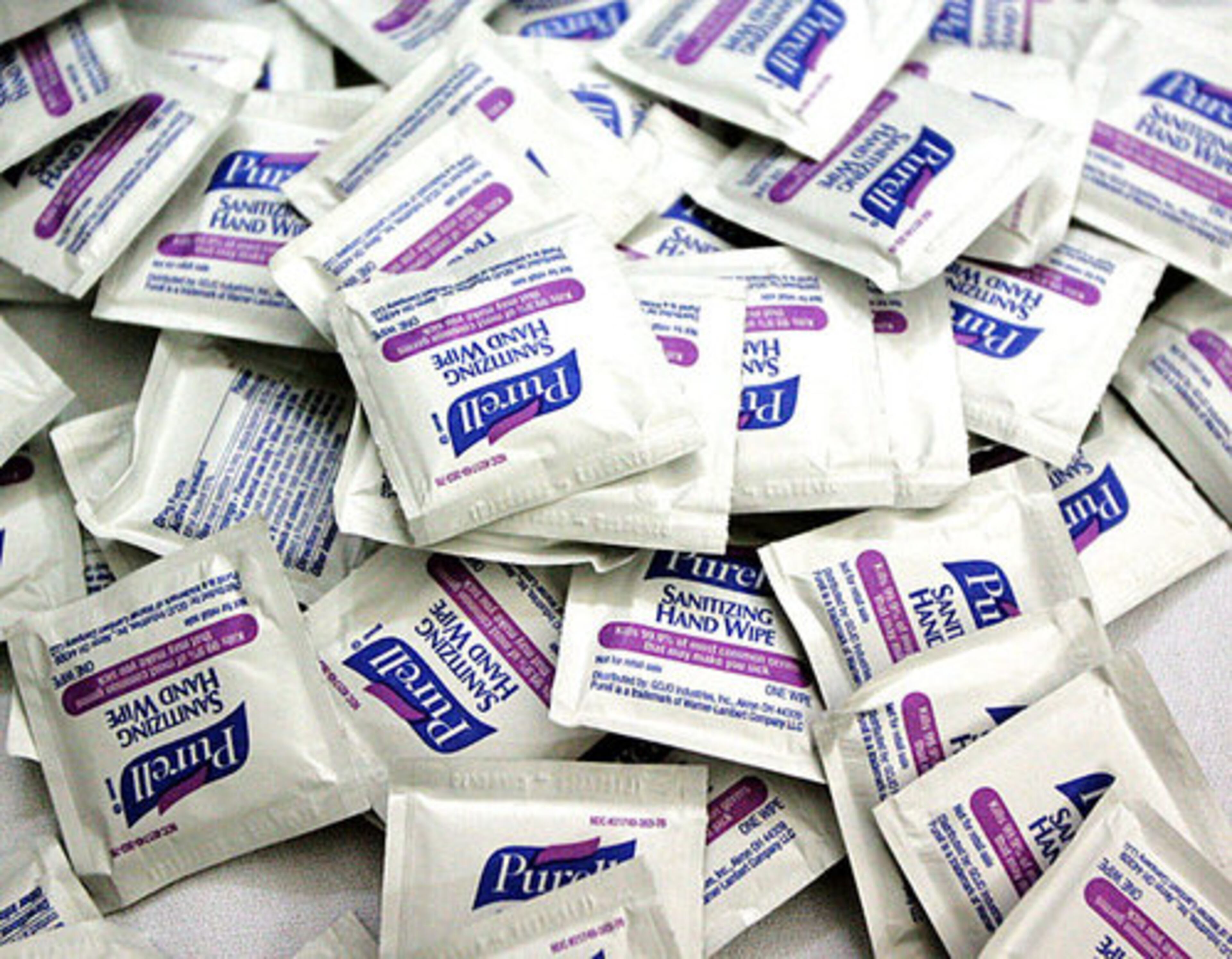 Hand sanitizer packets were made available to graduation attendees -- just in case.