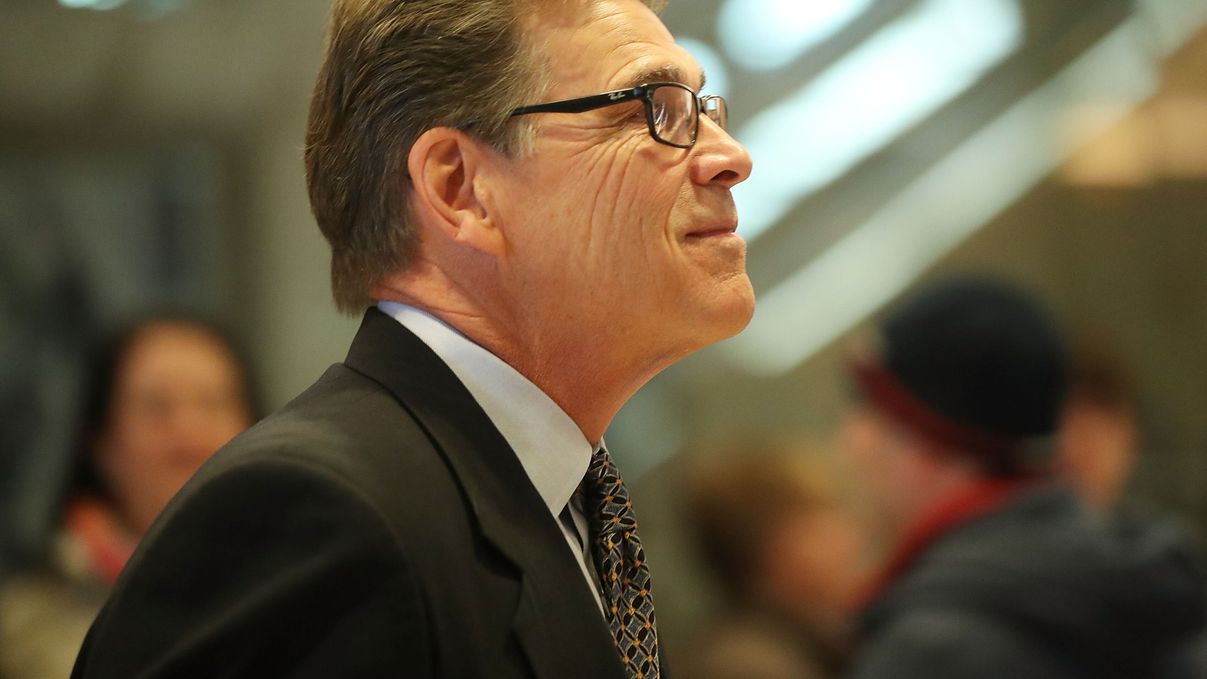NEW YORK, NY - NOVEMBER 21: Former Texas Governor Rick Perry leaves Trump Tower on November 21, 2016 in New York City. President-elect Donald Trump and his transition team are in the process of filling cabinet and other high level positions for the new administration. (Photo by Spencer Platt/Getty Images)
