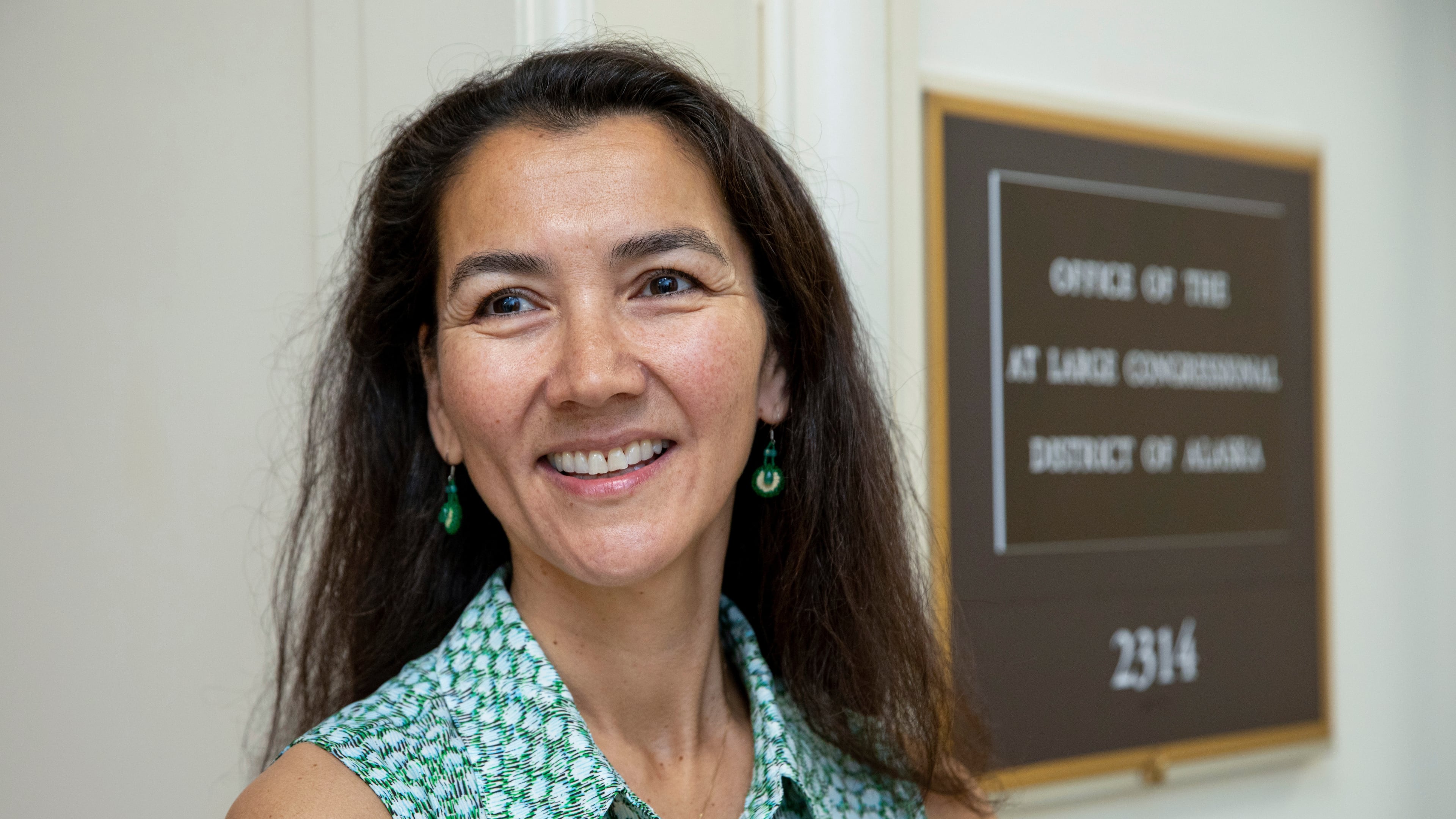FILE - Rep.-elect Mary Peltola, D-Alaska, is interviewed on Capitol Hill in Washington, Sept. 12, 2022. (AP Photo/Amanda Andrade-Rhoades, File)