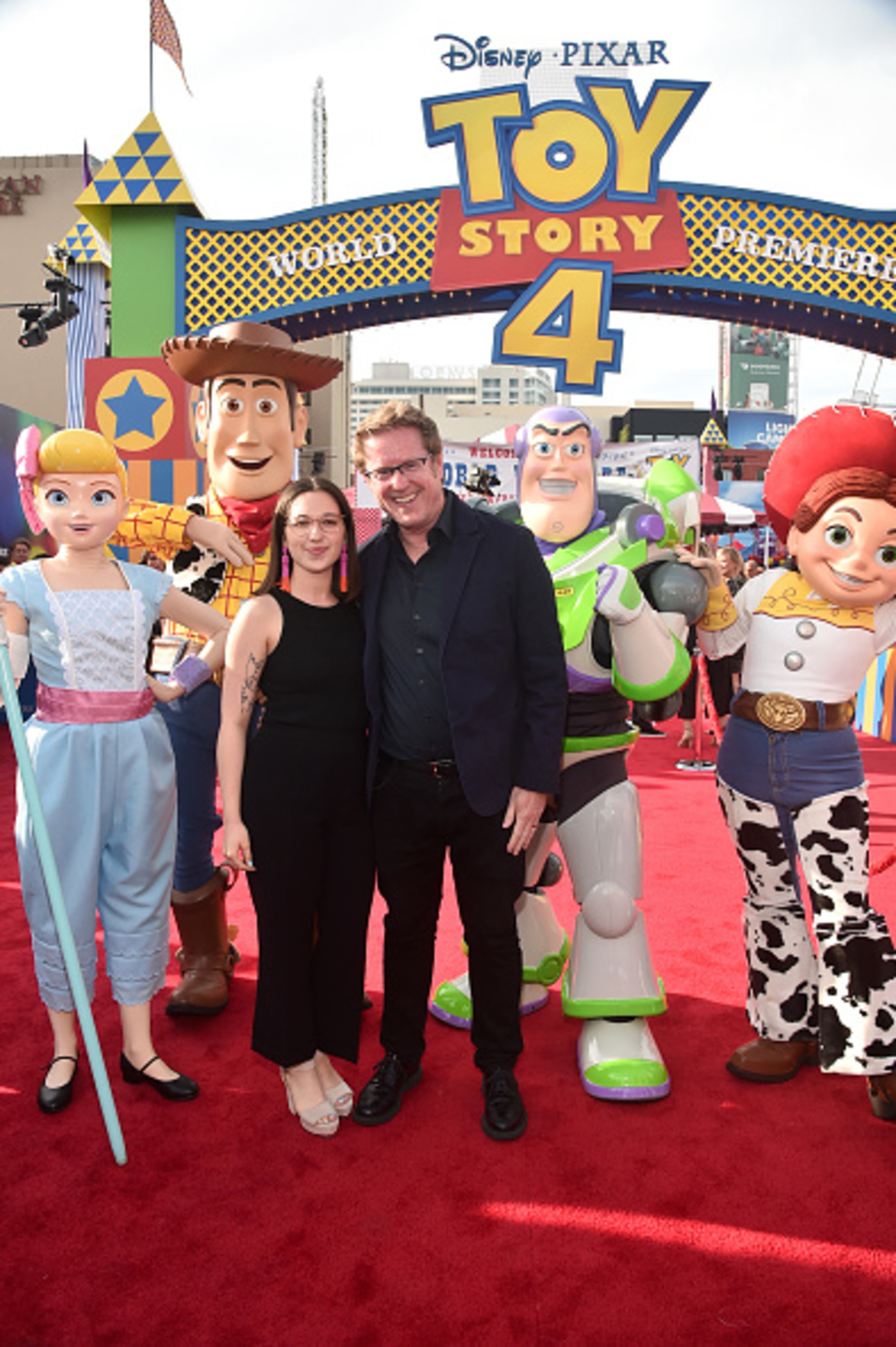 HOLLYWOOD, CA - JUNE 11: Executive producer/screenwriter Andrew Stanton (R) and guest attend the world premiere of Disney and Pixar's TOY STORY 4 at the El Capitan Theatre in Hollywood, CA on Tuesday, June 11, 2019. (Photo by Alberto E. Rodriguez/Getty Images for Disney)