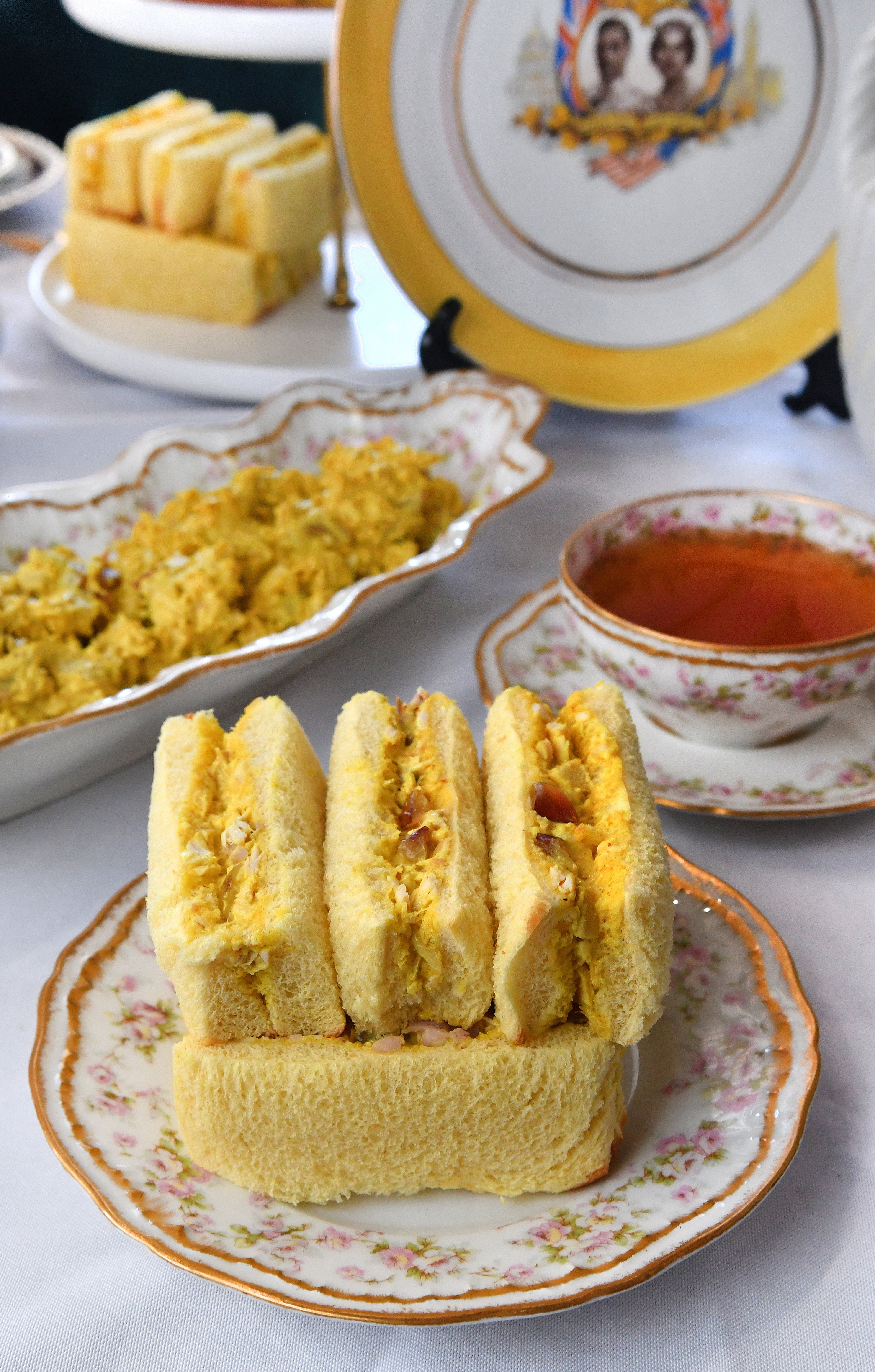 Coronation Chicken Salad (shown on finger sandwiches) from The Ginger Room. (Chris Hunt for the AJC)