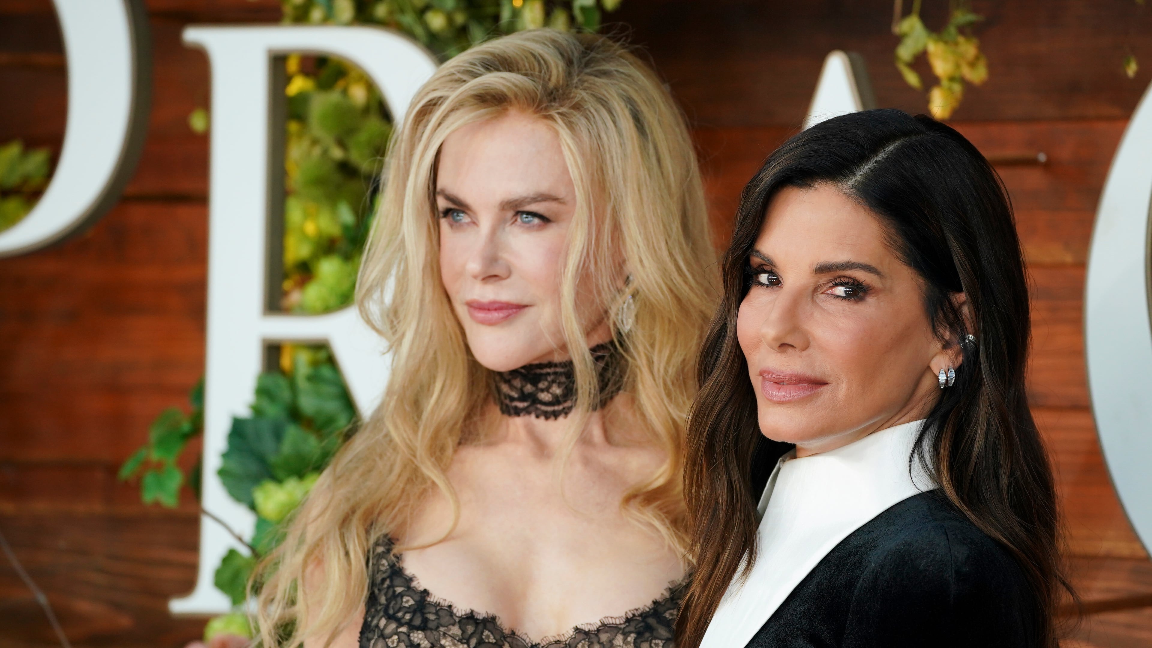 Nicole Kidman, left, and Sandra Bullock arrive at the premiere of "Practical Magic 2" on Monday, Aug. 31, 2026, at the Directors Village in Los Angeles. (Photo by Jordan Strauss/Invision/AP)
