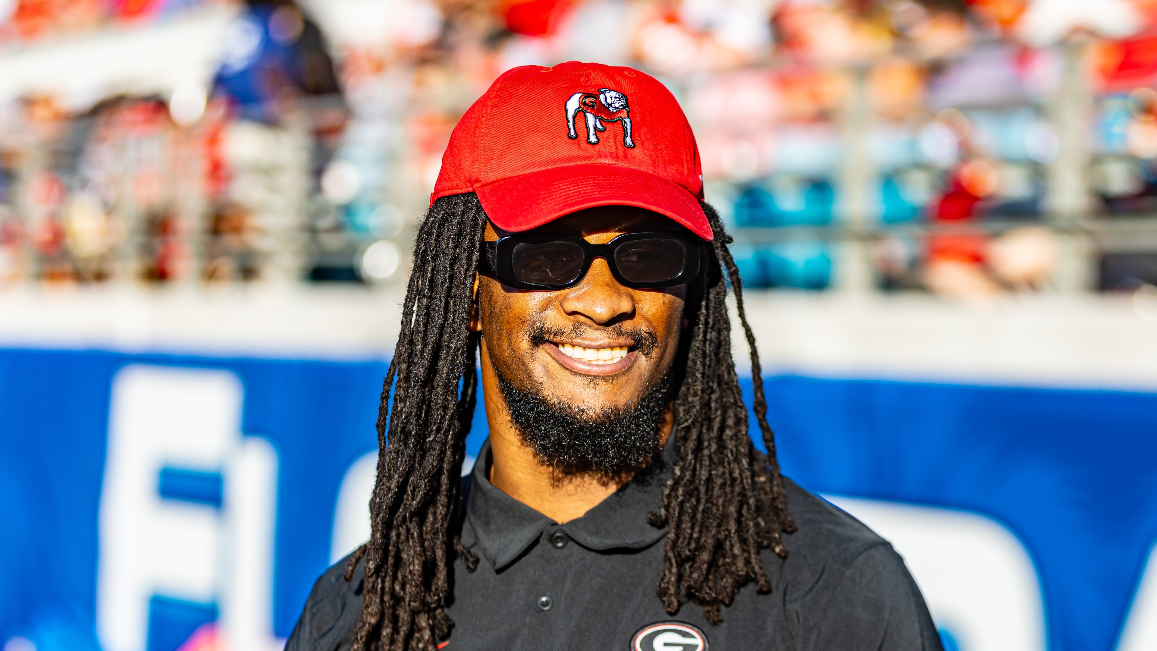 Former Georgia RB and retired NFL great Todd Gurley was at the Georgia-Florida game in Jackonsville, Florida, on October 28, 2023. (Jeff Sentell/DawgNation)
