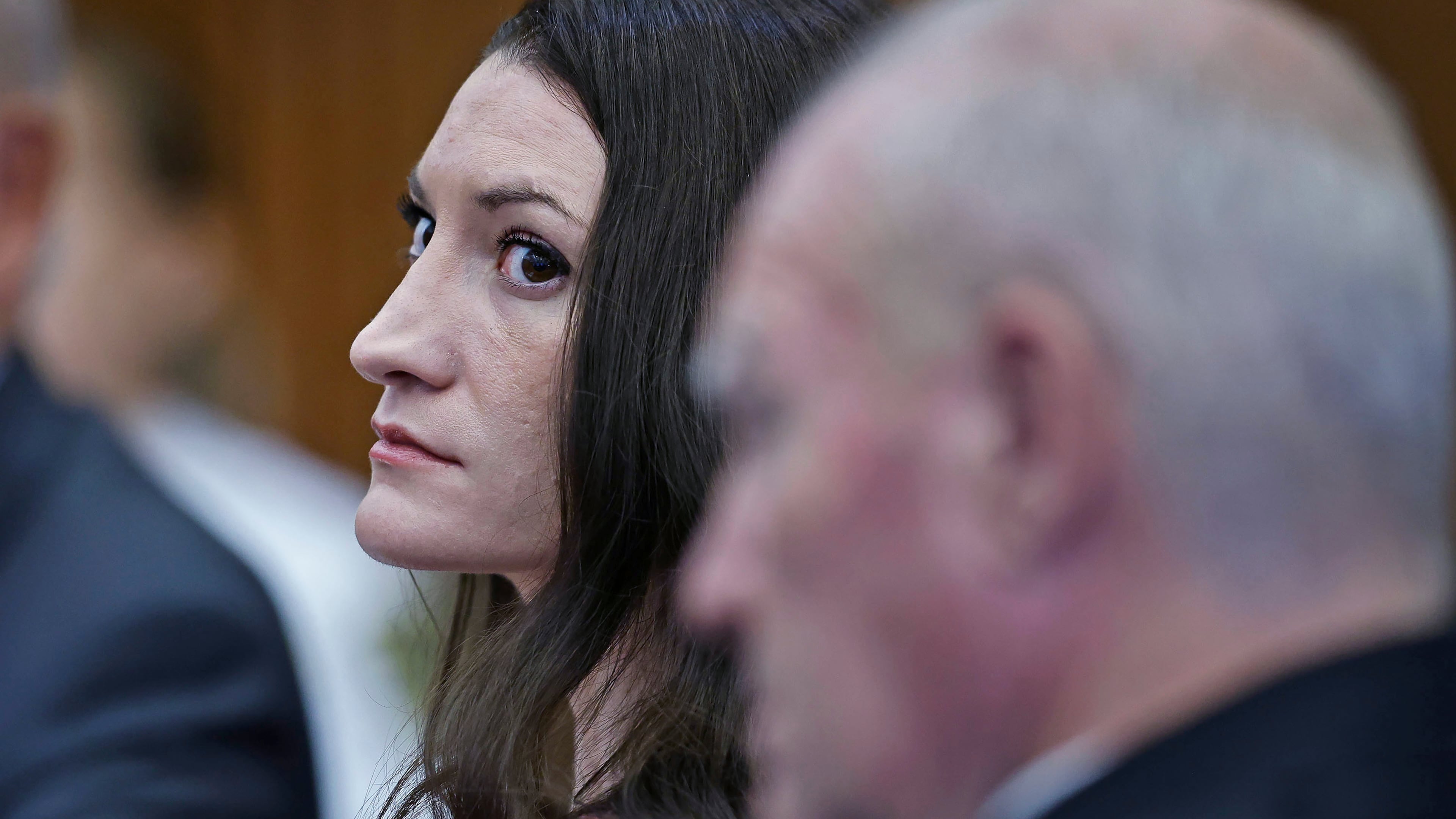 Defendant Lindsay Clancy (left) sits next to her attorney, Kevin Reddington, on Tuesday, Sept. 29, 2026, in in Plymouth, Massachusetts, during a hearing set to determine the next steps after a mistrial was declared Sept. 4. (Greg Derr/AP)