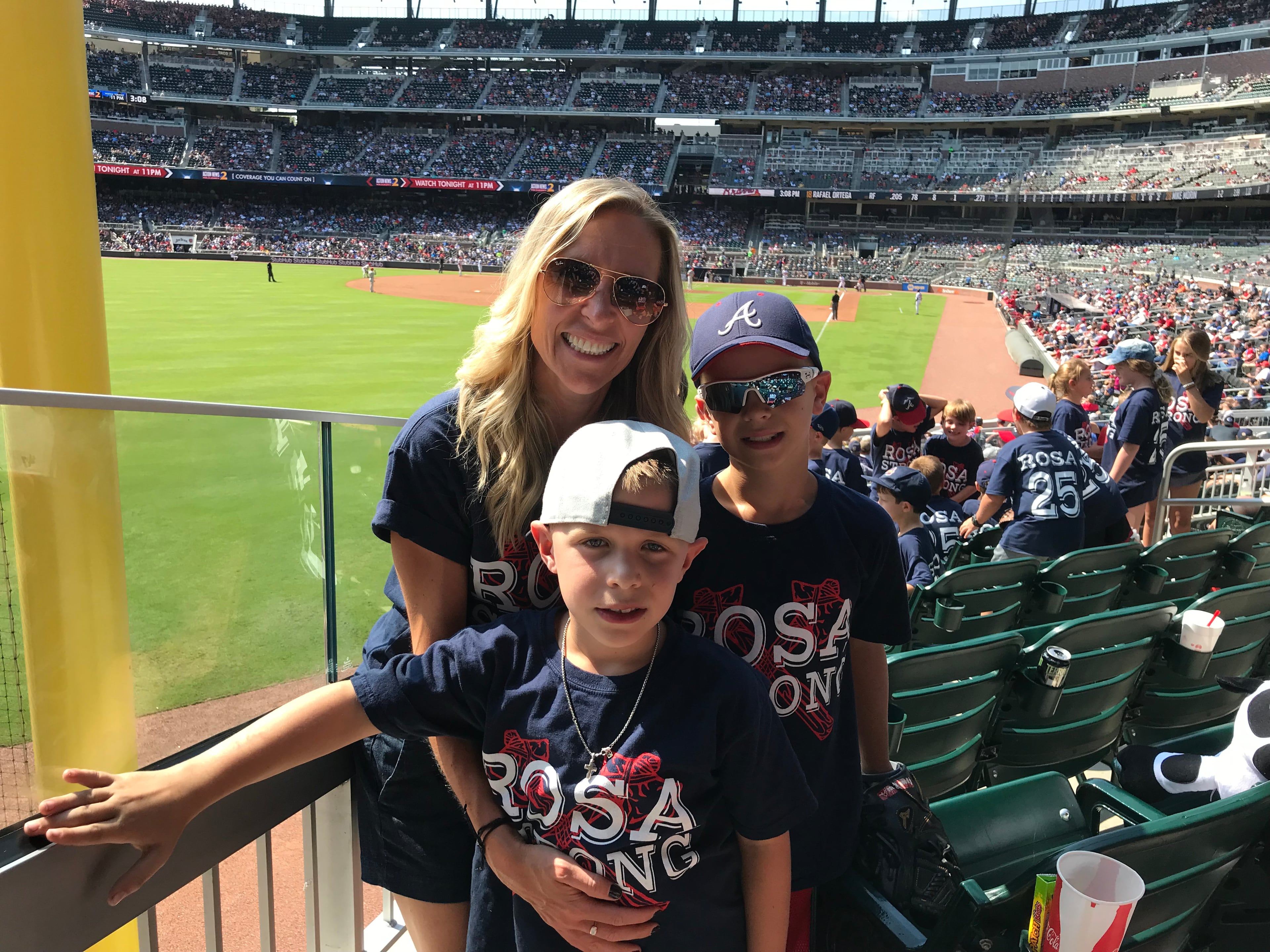 Valerie, William and Samuel at the Braves game Thursday afternoon.