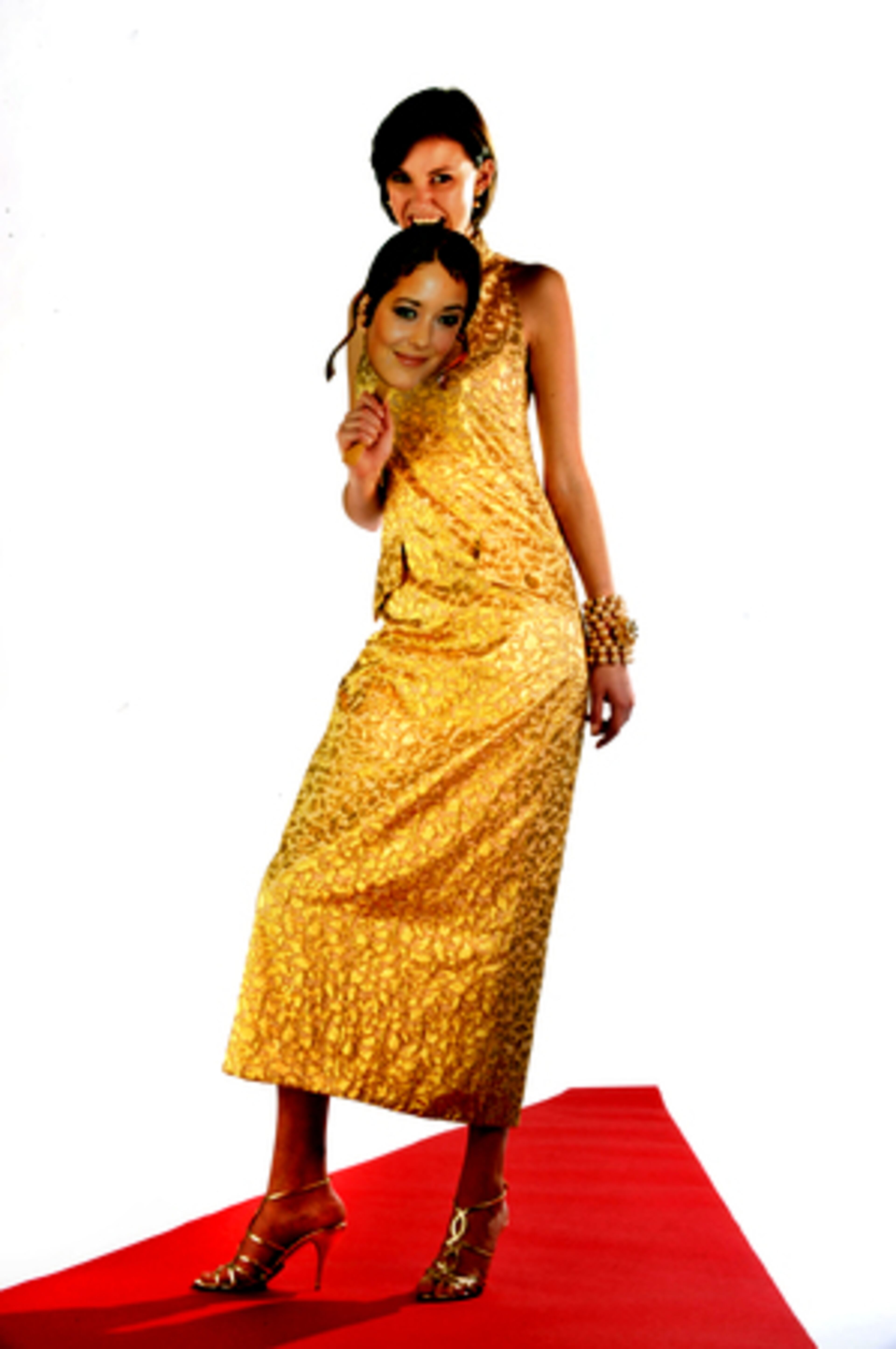 Cotillard dressed by: Frock of AgesGown: Vintage Jean Patou, $395Pearls: Necklace, $55; earrings: $45Rhinestone brooch: $155Shoes: Valentino, $595 at SaksWhy: Karen Kennedy chose this textured gown with metallic detailing by Jean Patou. Cotillard "seems to wear a lot of French designers. I also thought the long sheath would look fairly stunning on her."