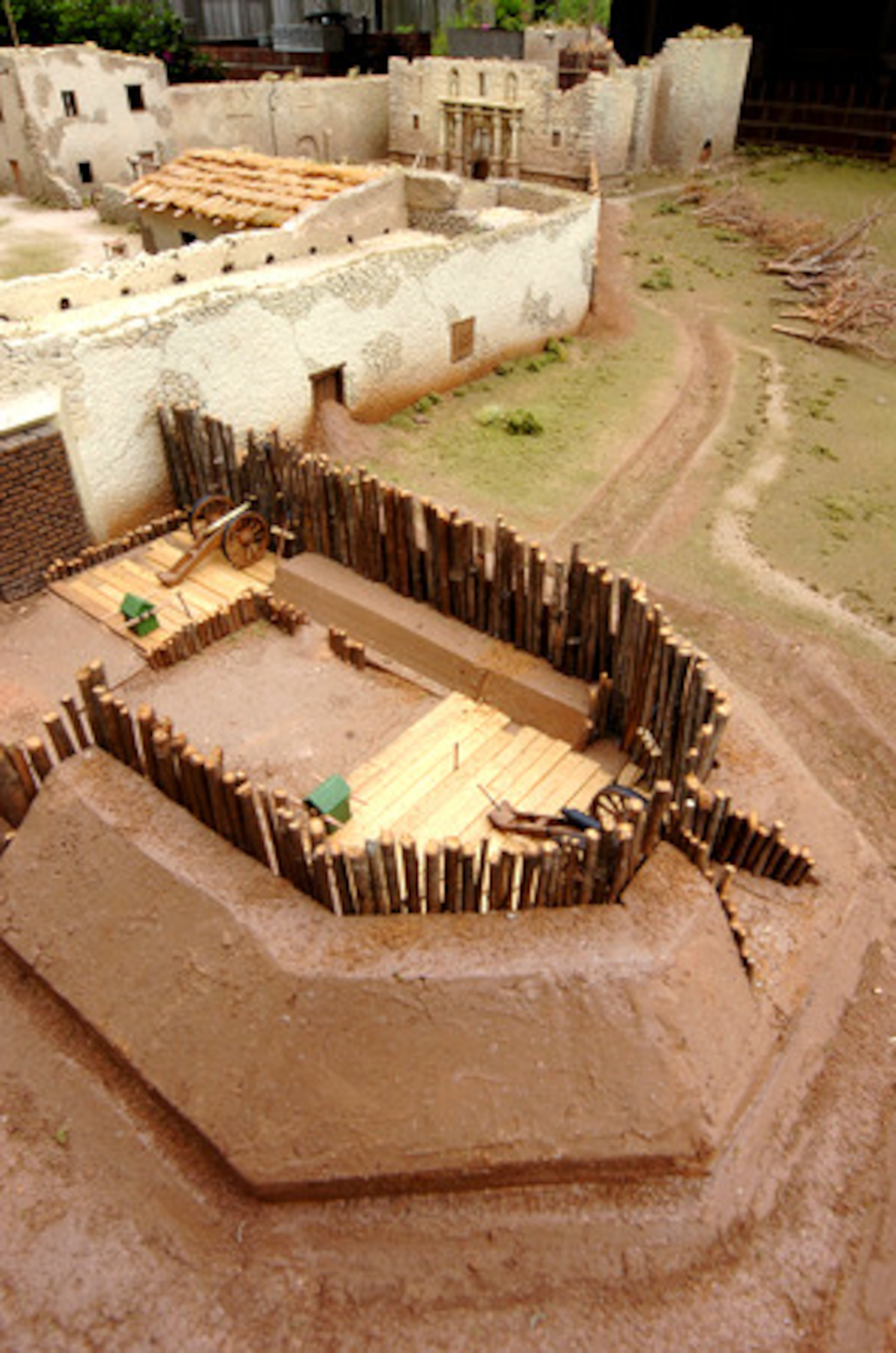 The model measures 13 feet by 9.5 feet and tries to show how much has been lost and what the Alamo looked like 172 years ago.
