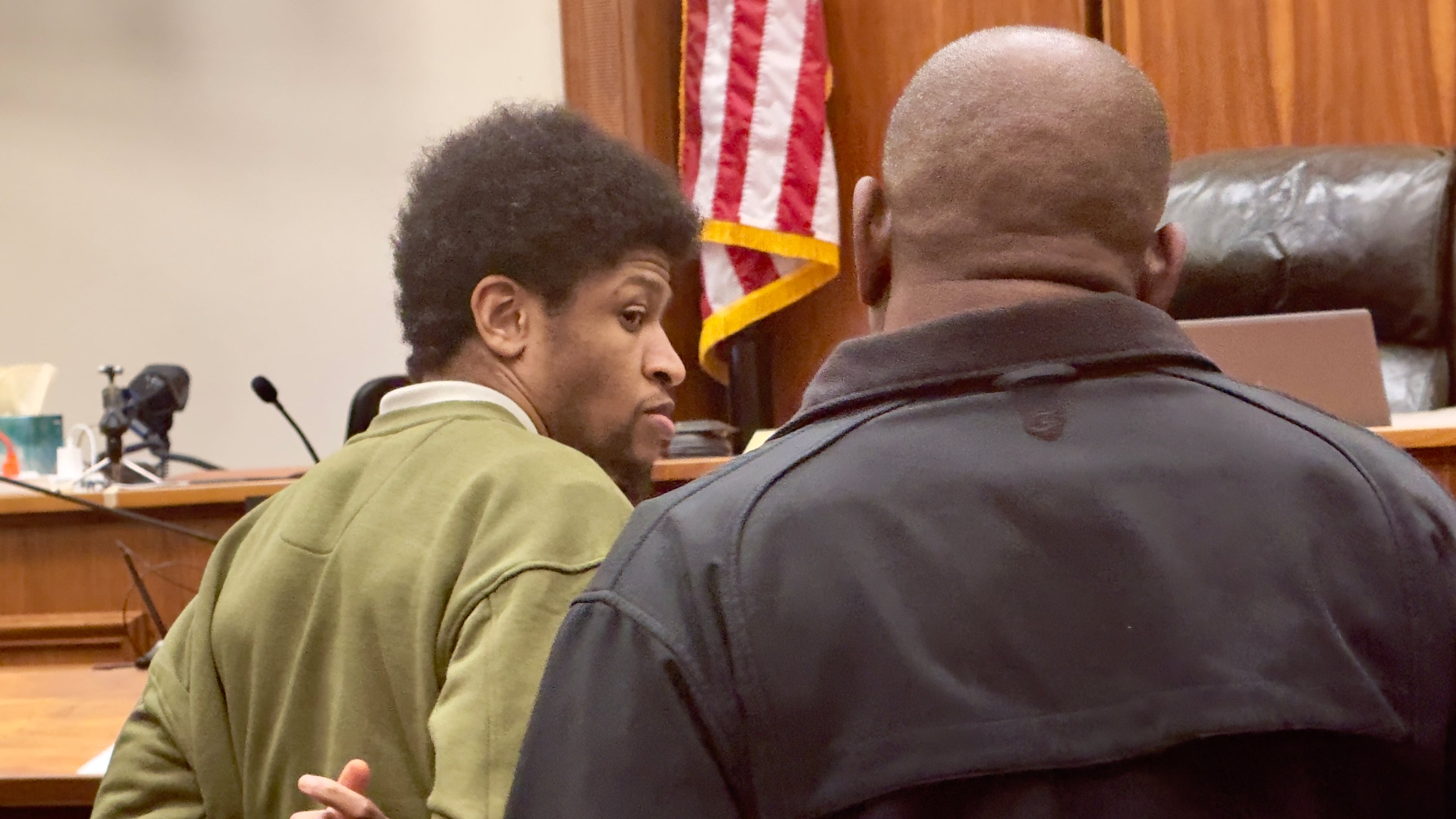 Brian Marquel Greene, 28, in Bibb County Superior Court on Thursday after he was convicted of two separate murders of strangers in 2022. (Joe Kovac Jr. / AJC)