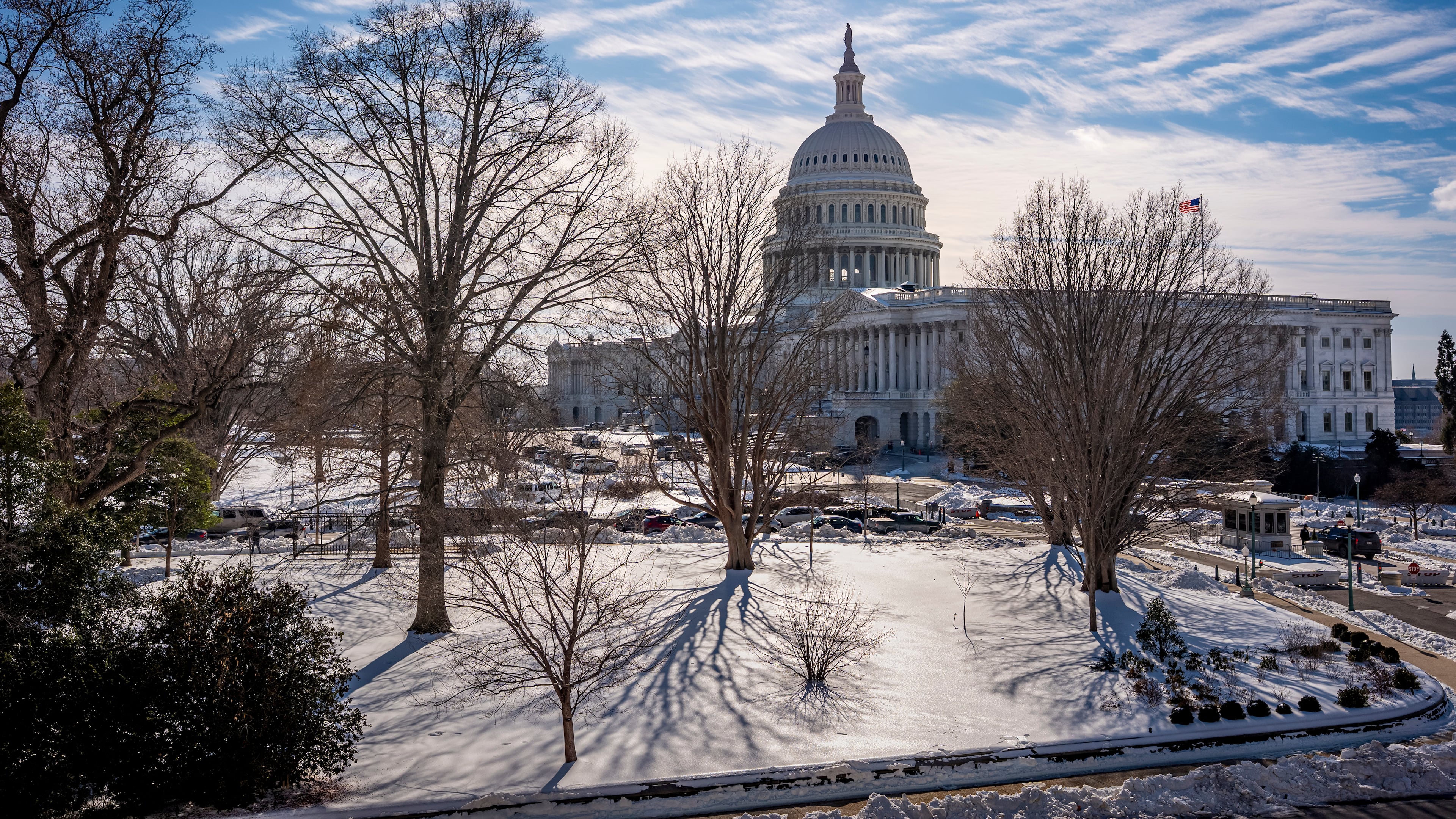 The Capitol is seen from the Russell Senate Office Building as lawmakers argue on whether to move forward with the spending legislation that funds the Department of Homeland Security, at the Capitol in Washington, Thursday, Jan. 29, 2026. (AP Photo/J. Scott Applewhite)
