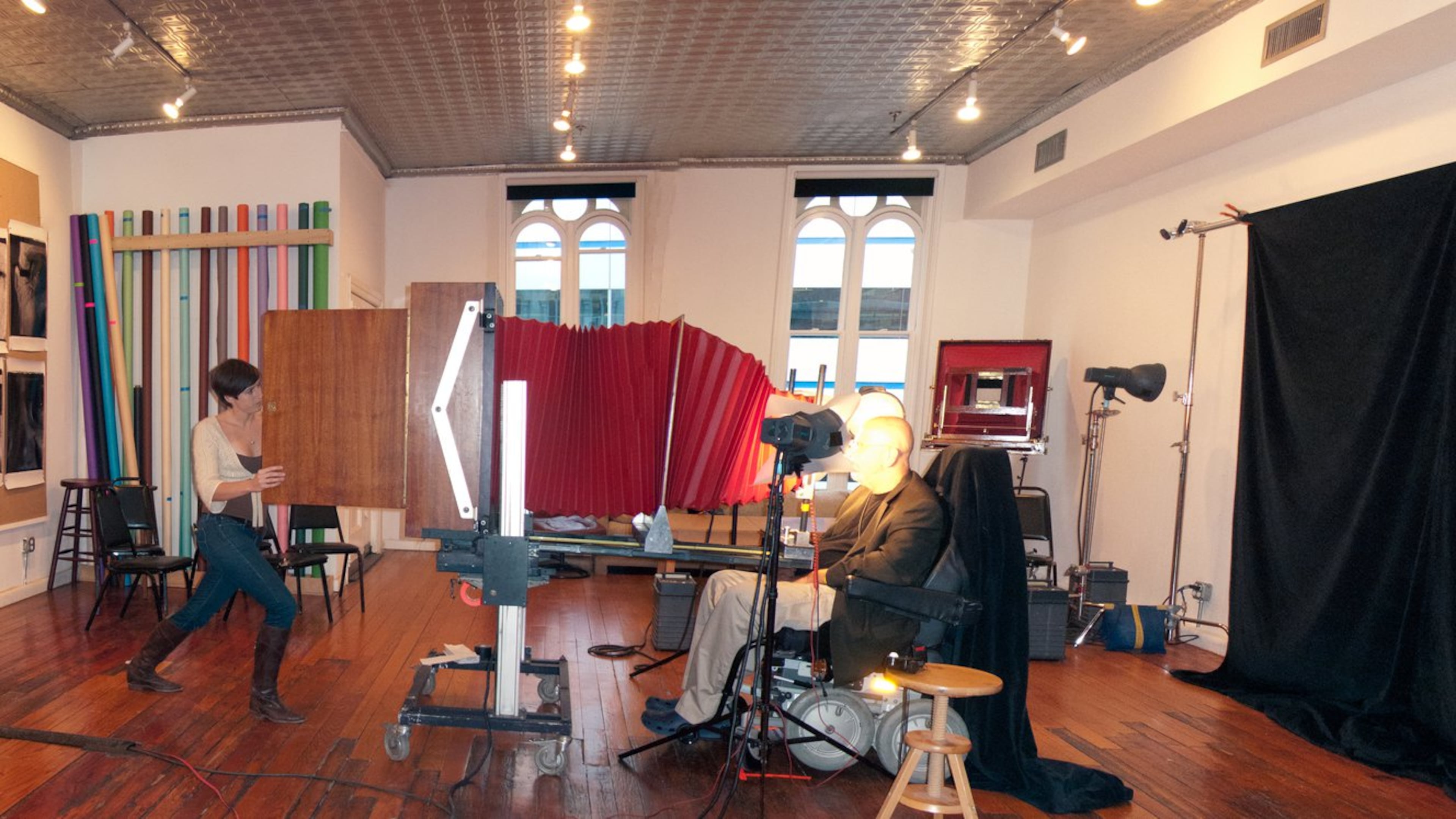 The 20x24 Polaroid camera takes large portraits that come out looking similar to oil paintings. It will be at Hathaway Contemporary Gallery Oct. 27-29. The camera is expected to use the remainder of its film by December 2017, thrusting the camera into retirement. CONTRIBUTED BY 20X24 STUDIO