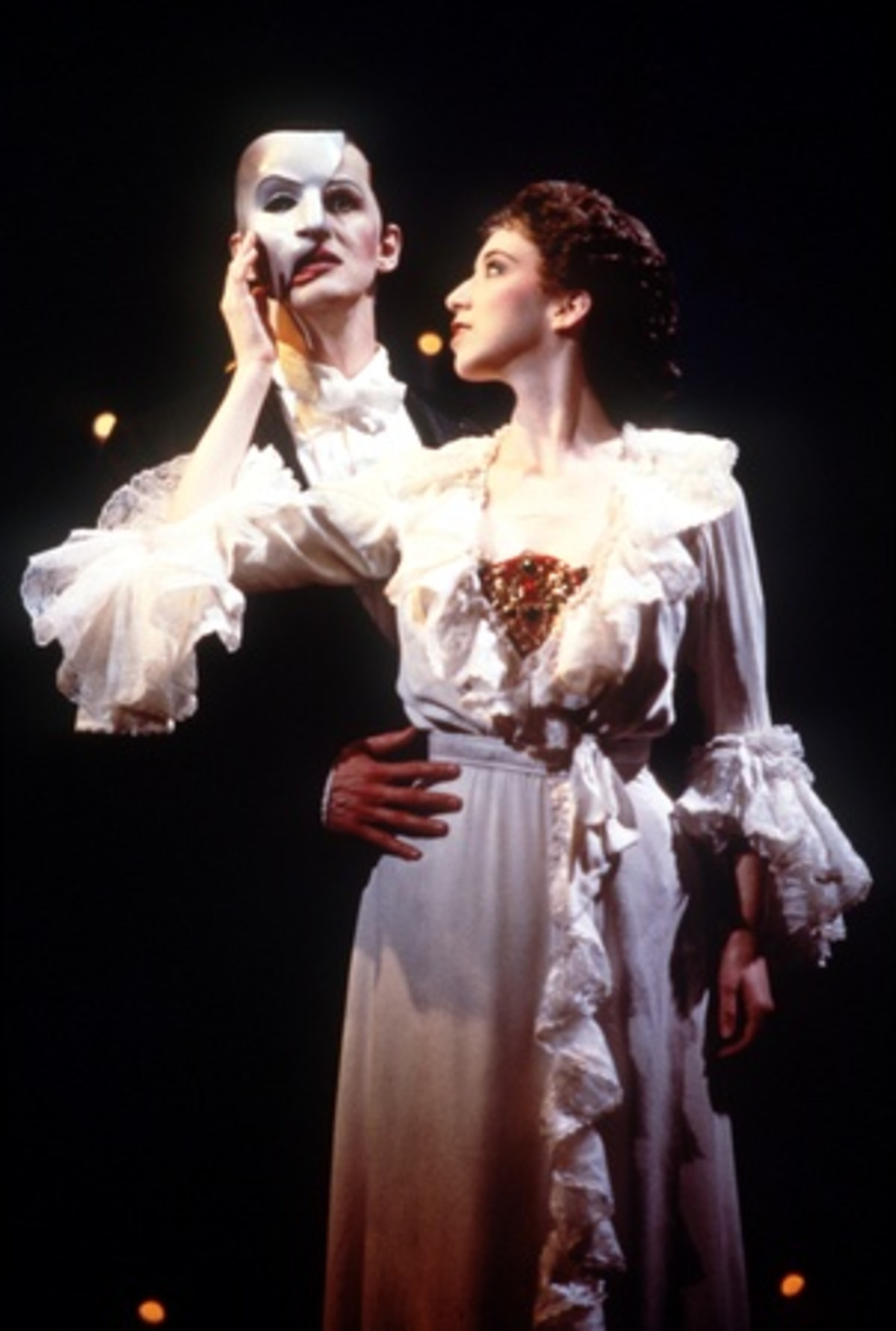 PHANTOM OF THE OPERA. ORIGINAL: A 1909 serial/novel by Gaston Leroux. MUSICAL: Composer Andrew Lloyd Webber and the crashing chandelier bring down the house.