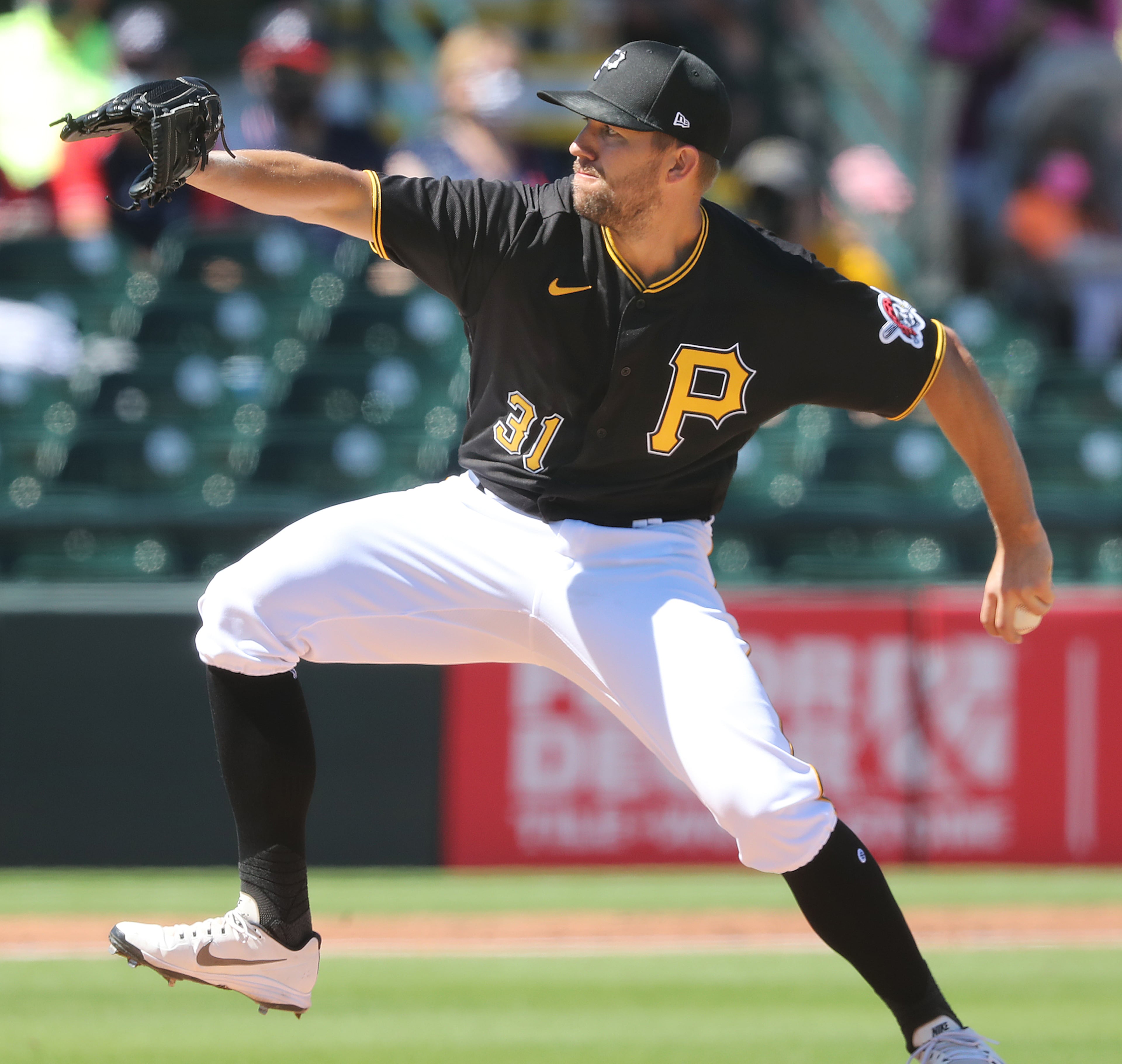 Pirates starting pitcher Tyler Anderson delivers. “Curtis Compton / Curtis.Compton@ajc.com”