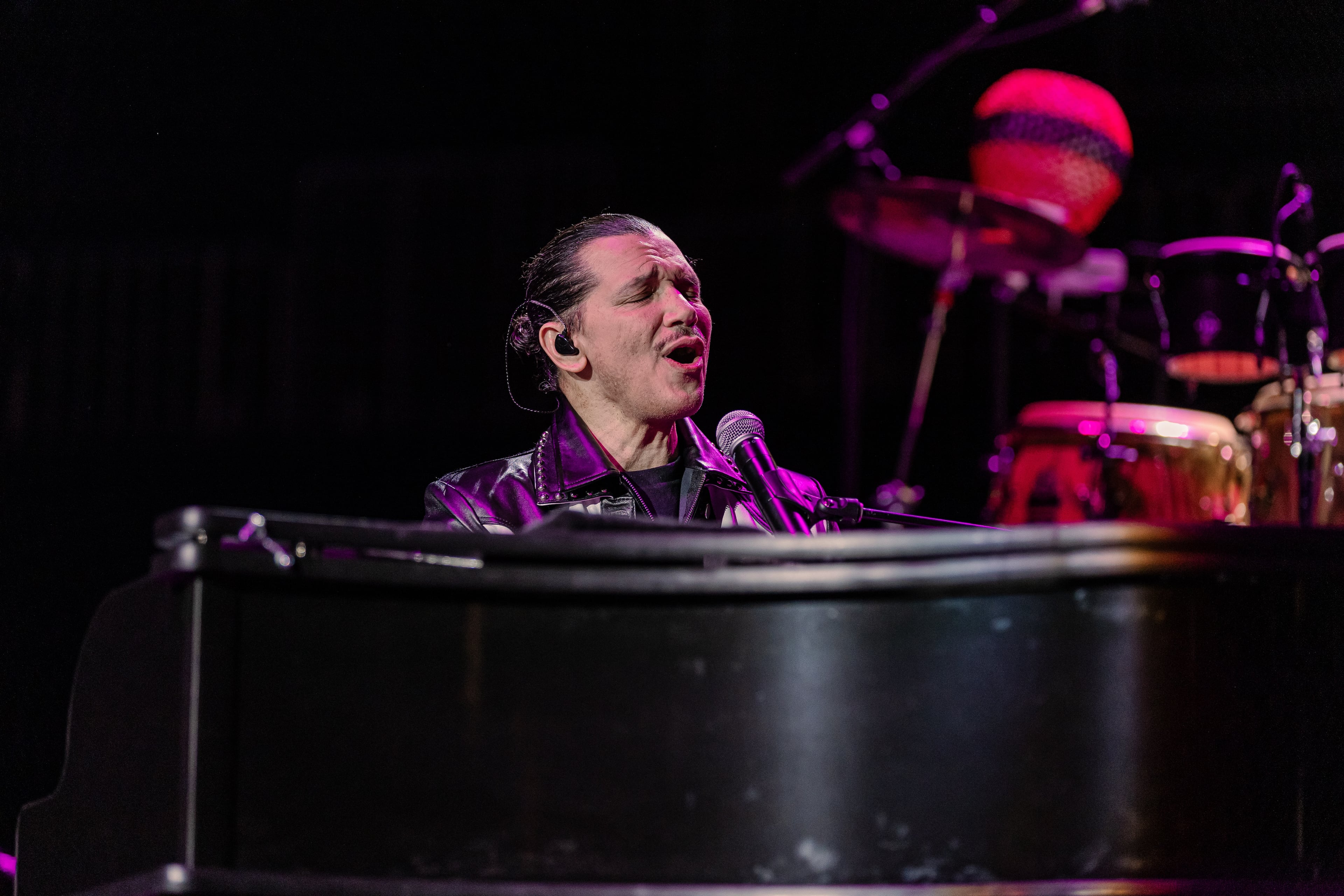 El DeBarge performs as a featured artist during the Frankie Beverly & Maze farewell tour at State Farm Arena in Atlanta on March 22, 2024. (Kymani Culmer for the Atlanta Journal-Constitution)