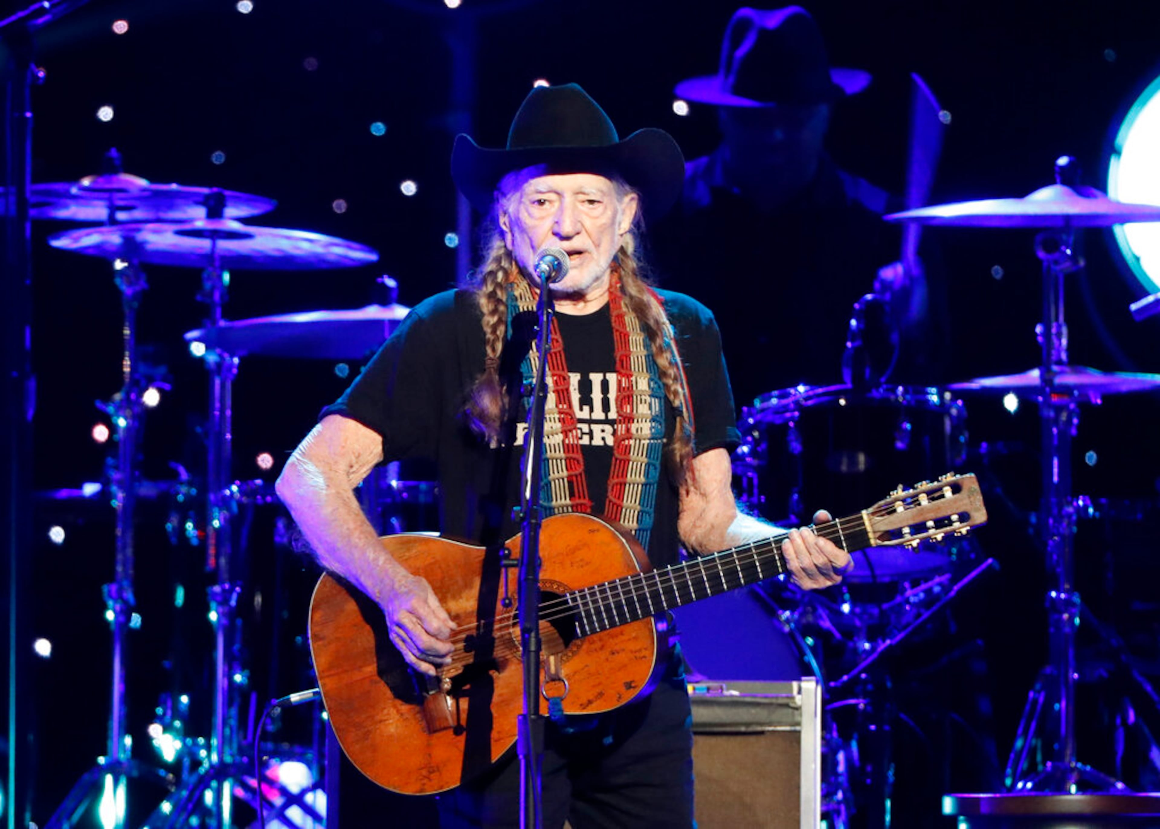 Willie Nelson performs at Willie: Life & Songs Of An American Outlaw at Bridgestone Arena on Saturday, Jan. 12, 2019, in Nashville, Tenn. (Photo by Al Wagner/Invision/AP)
