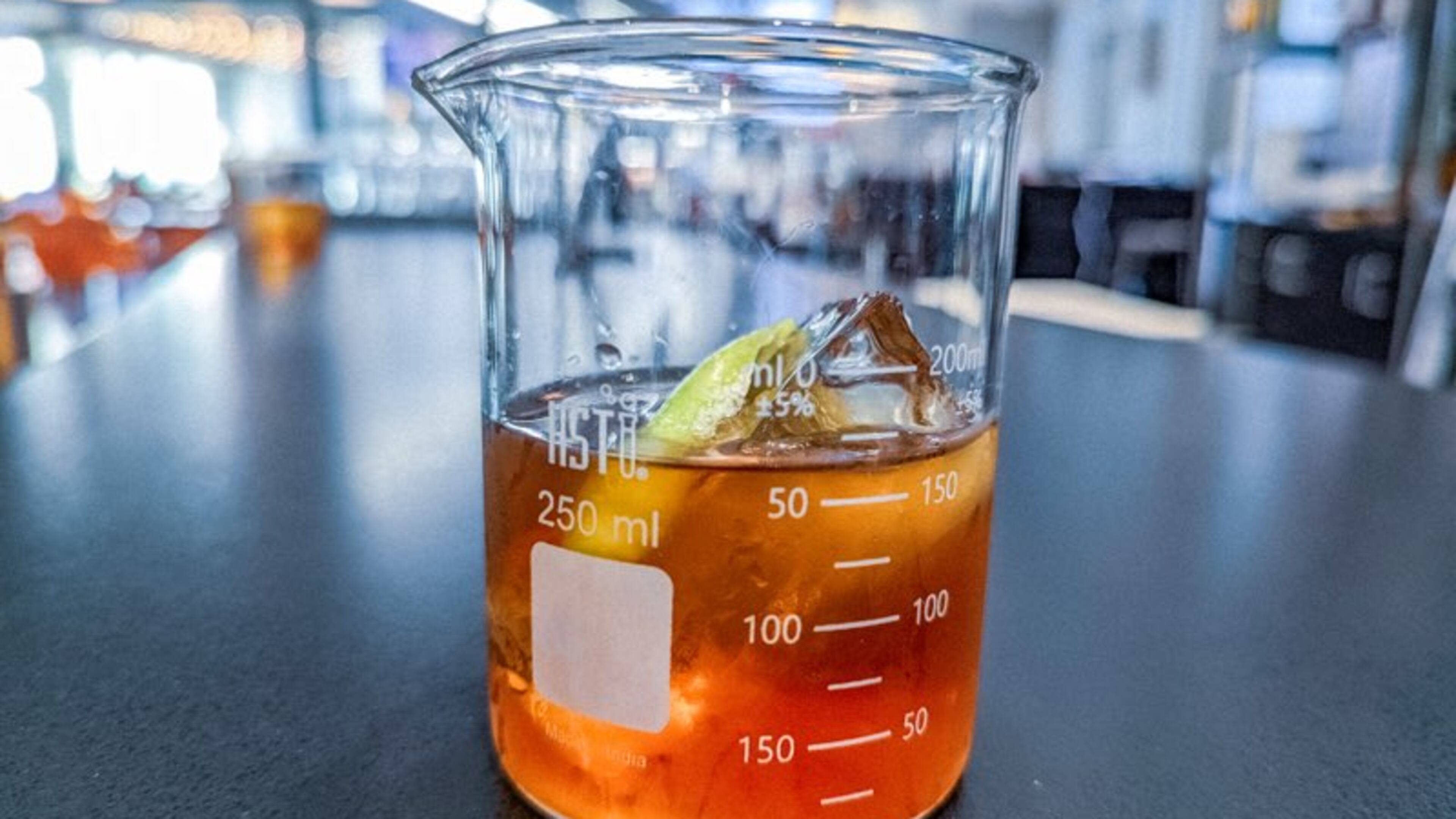 The Bullet Belt cocktail at Weight and Measure made with Bounty Dark Rum, molasses syrup and house cola bitters is inspired by the flavors of a rum and Coke.