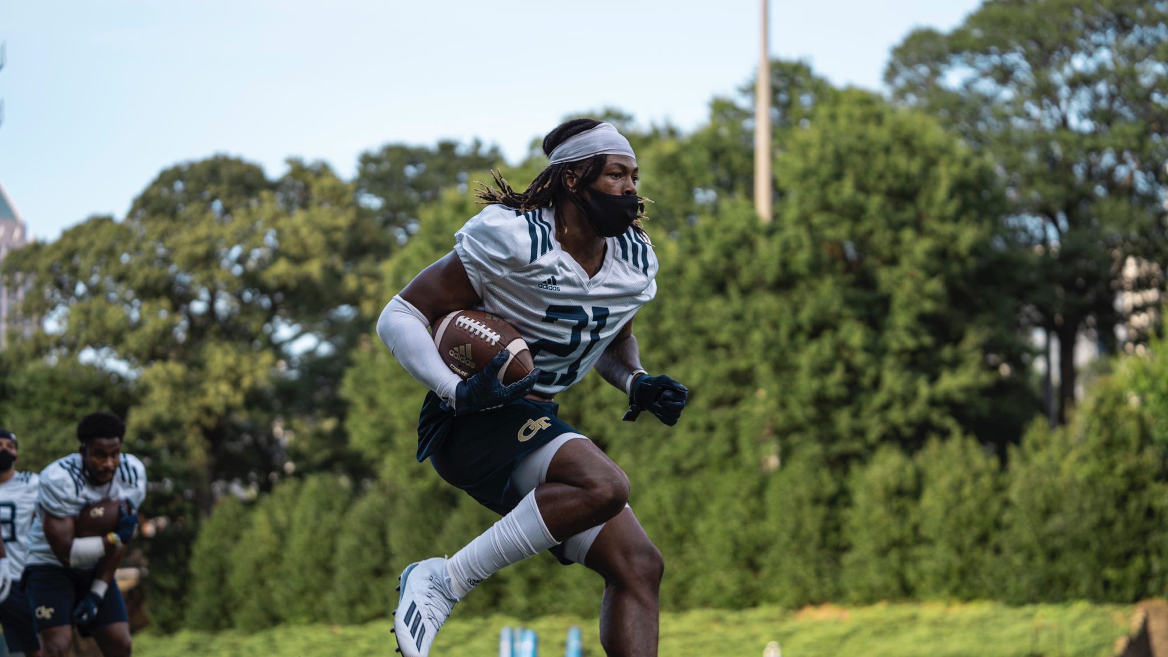 Georgia Tech running back Jahmyr Gibbs at preseason practice in August 2020.
