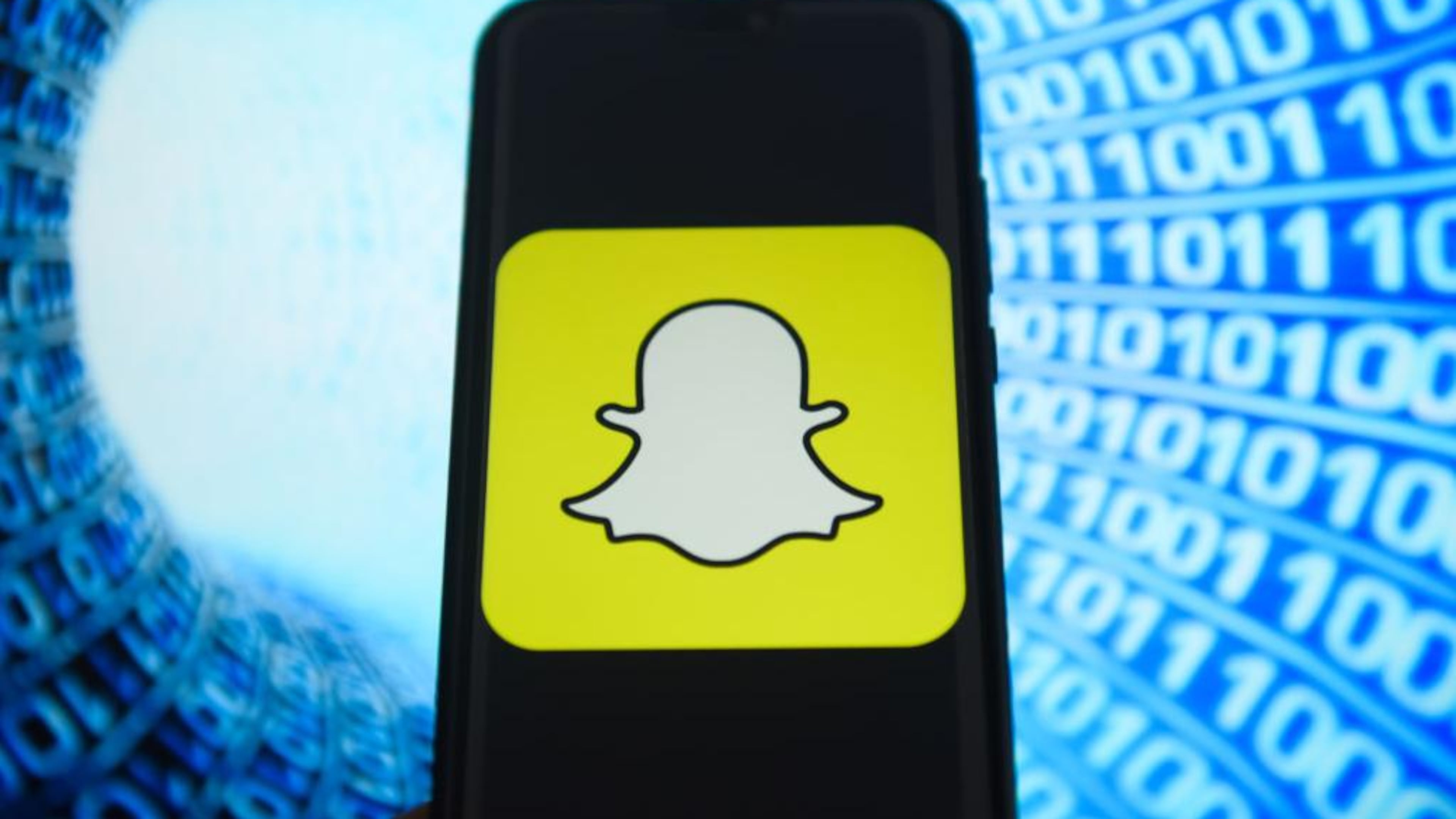 The Snapchat logo is seen on an Android mobile device.